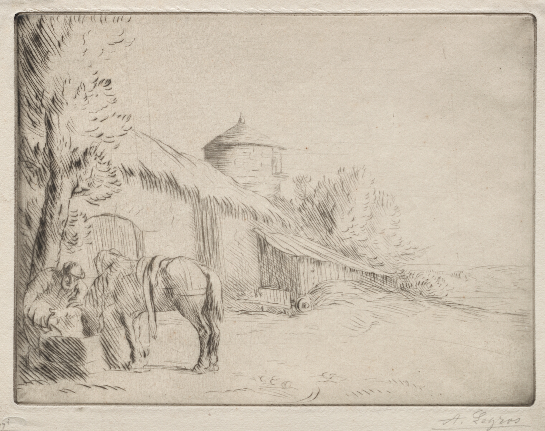 The Watering Place, by Alphonse Legros, public domain