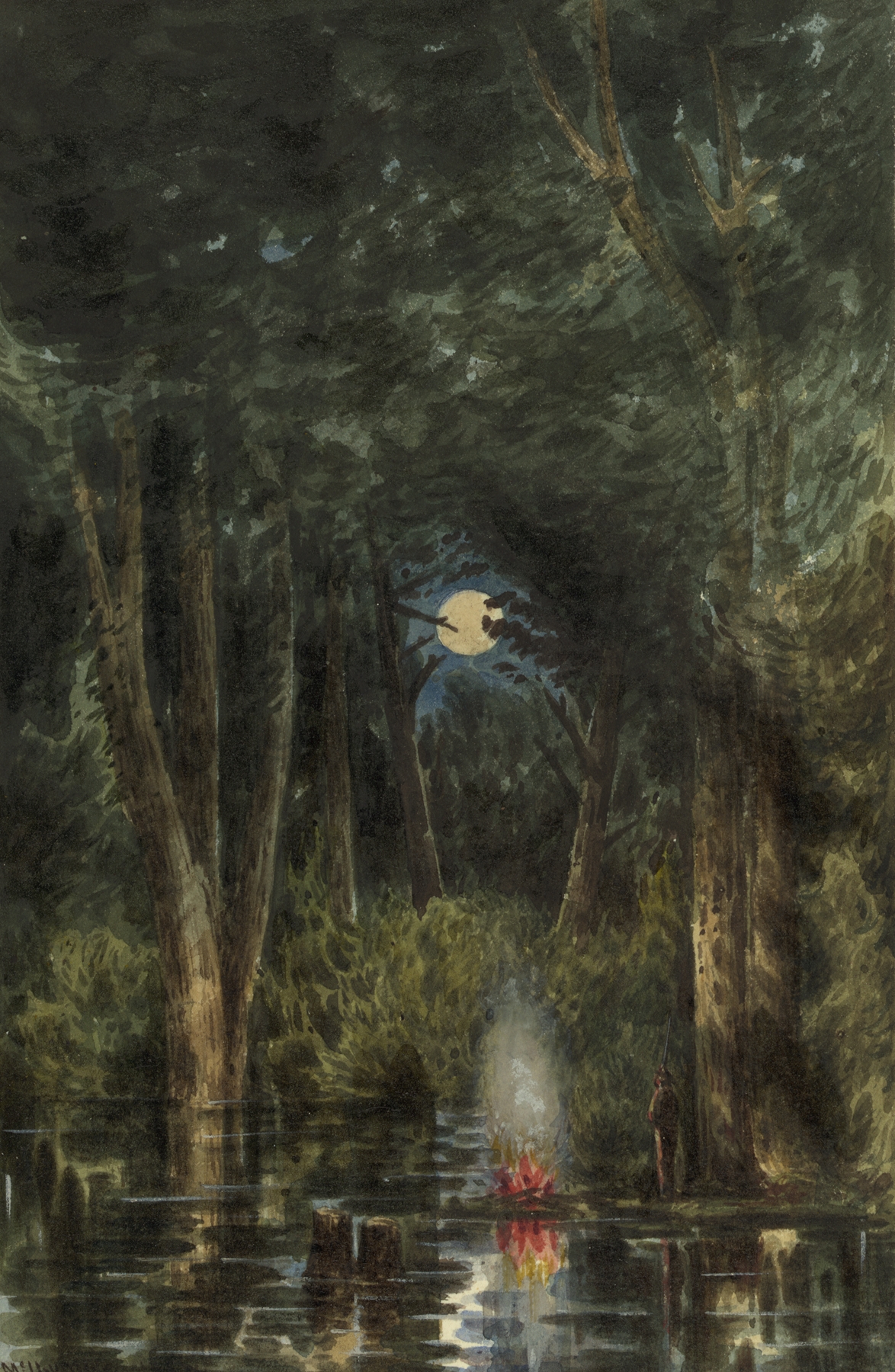 Landscape of Chickahominy Swamp by William McIlvaine, oil painting