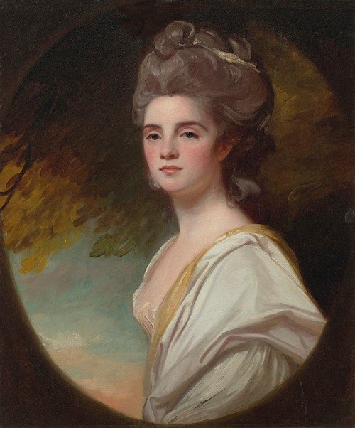 Portrait of Miss Williams by George Romney showcases a young woman in a delicate pose.