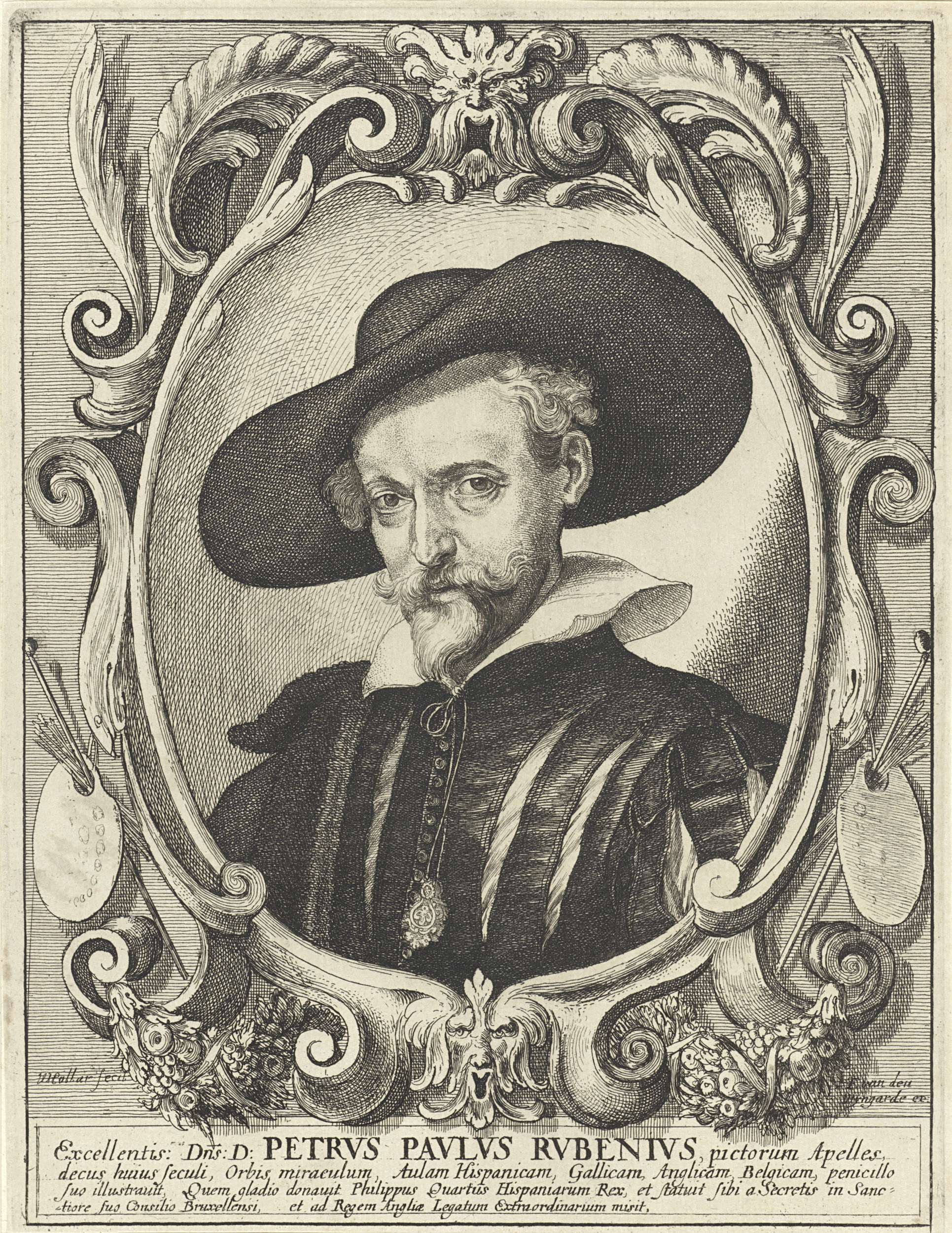 Portret van Peter Paul Rubens, by Wenceslaus Hollar, public domain