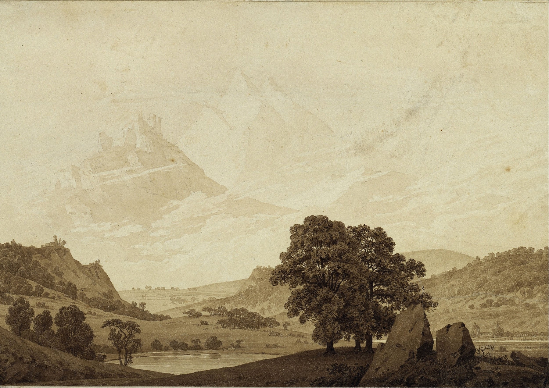 Autumn – Evening – Maturity (from the seasons, times of day, and ages of man cycle of 1803), by Caspar David Friedrich, public domain