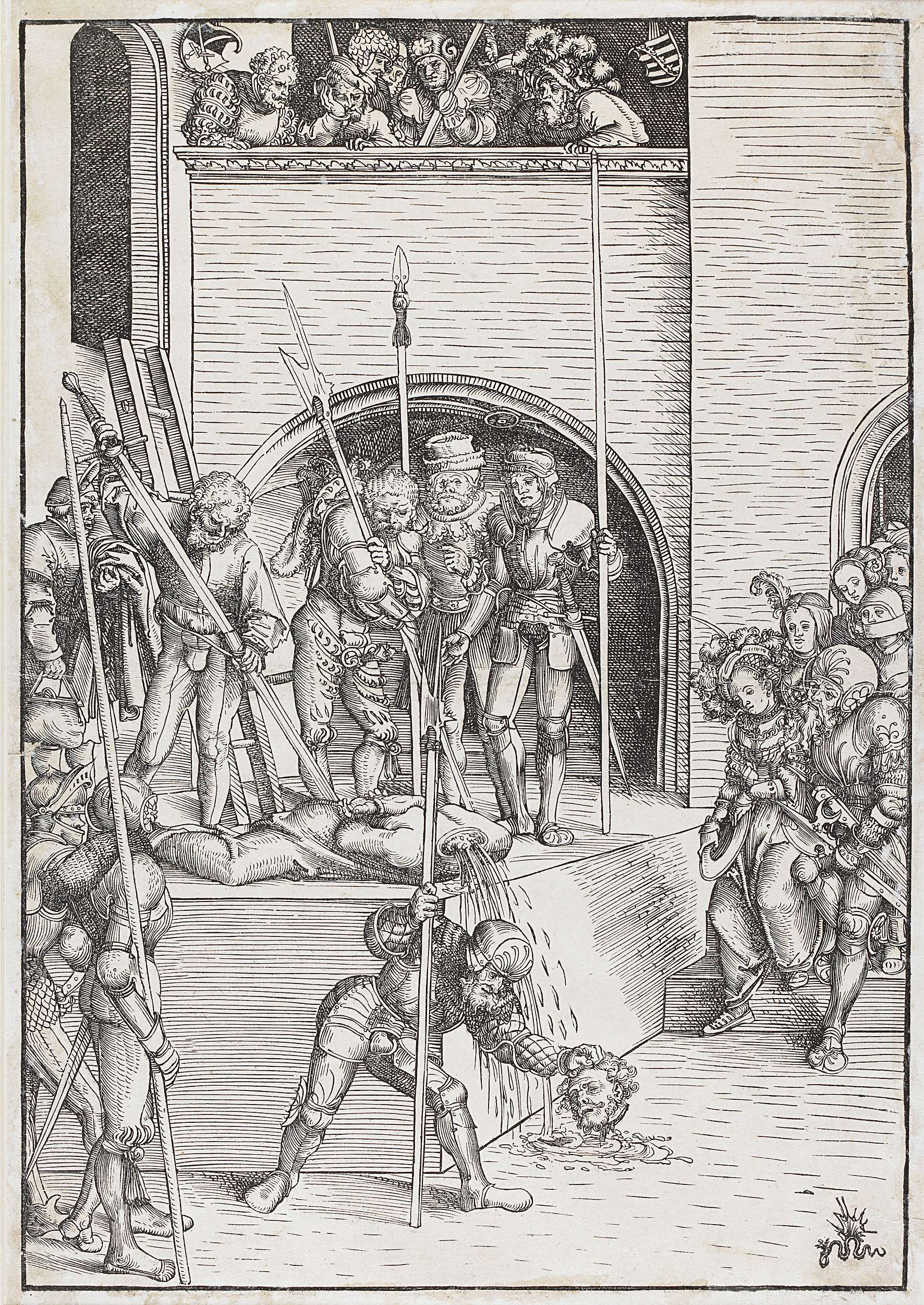 Onthoofding van Johannes de Doper, by Lucas Cranach (I), public domain