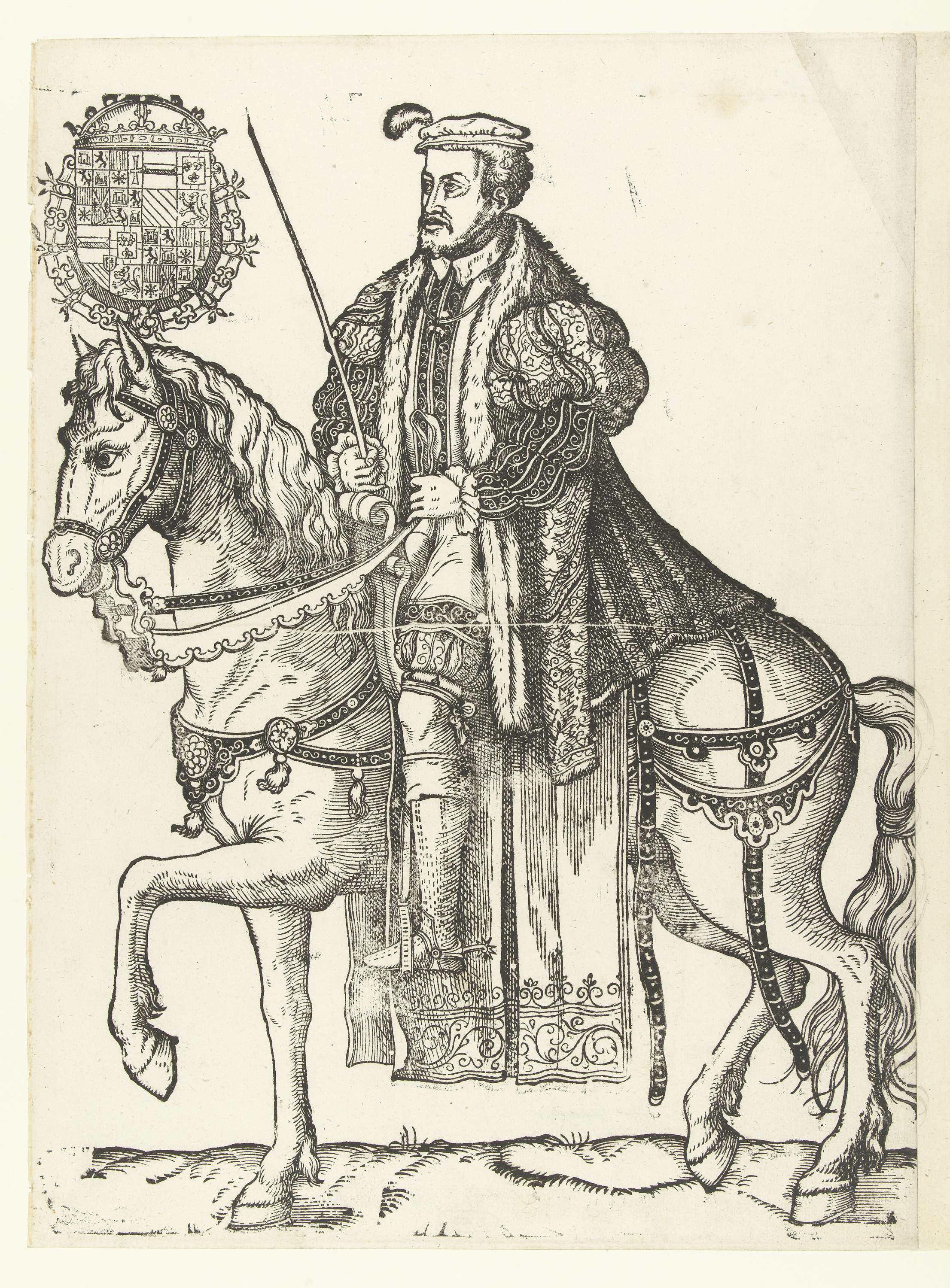 Portret van Karel V te paard, by Cornelis Anthonisz., public domain