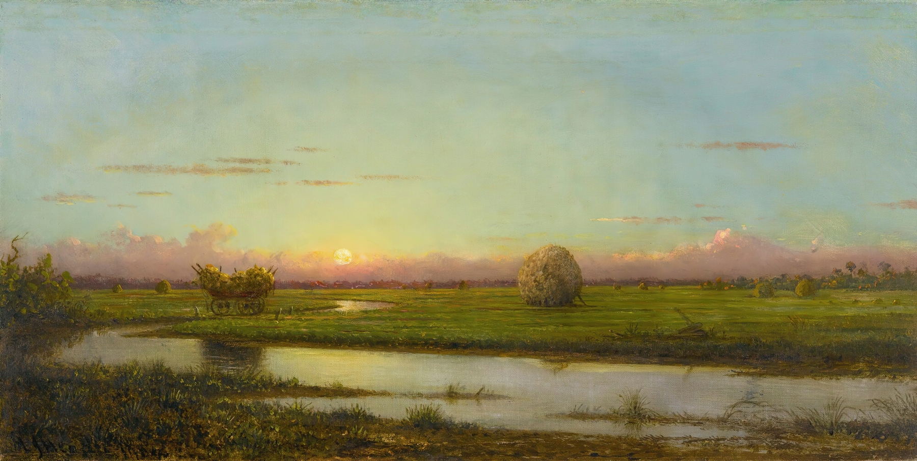Sunset Over Newburyport Meadows, by Martin Johnson Heade, public domain
