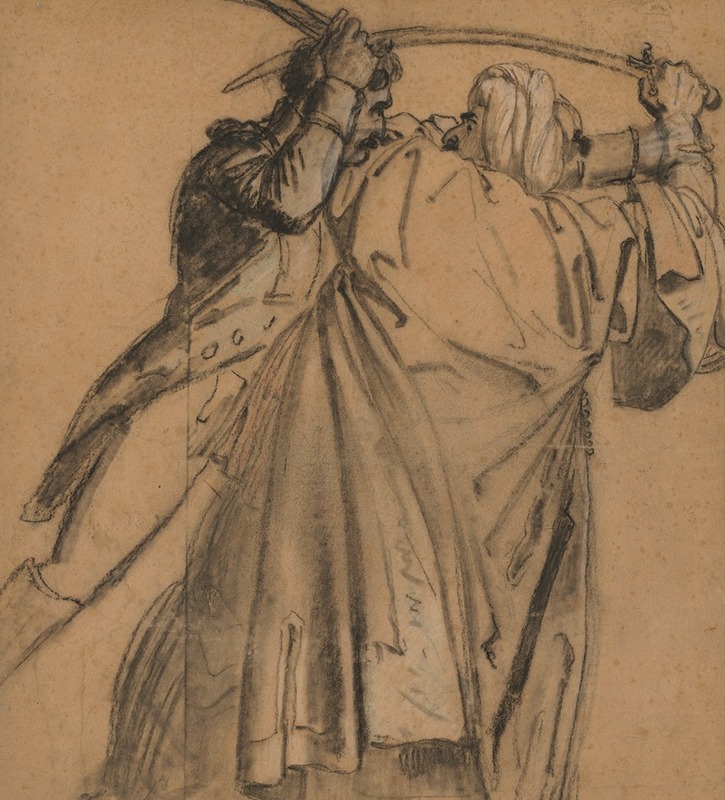 A depiction of two Arab figures in a historical context.