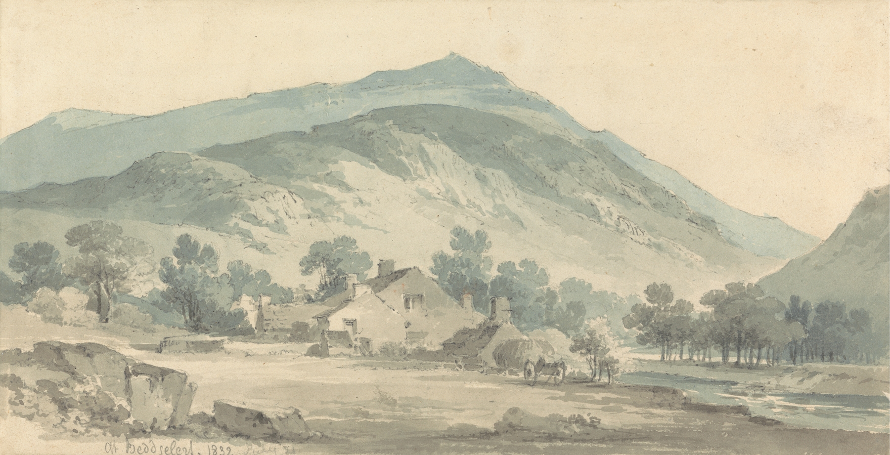 Landscape at Beddgelert, North Wales, watercolor on paper by Paul Sandby Munn