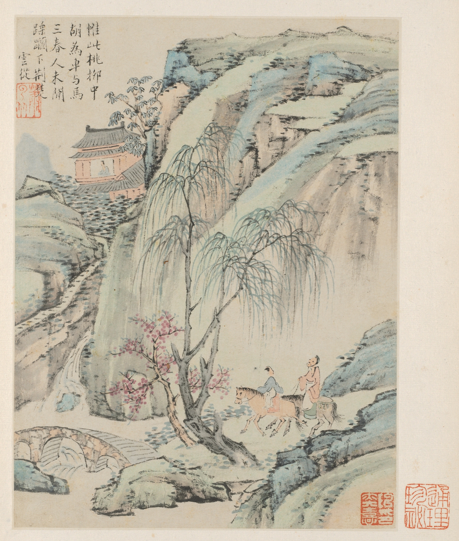Chinese Traditional landscape depicting autumn leaves by Xiao Yuncong
