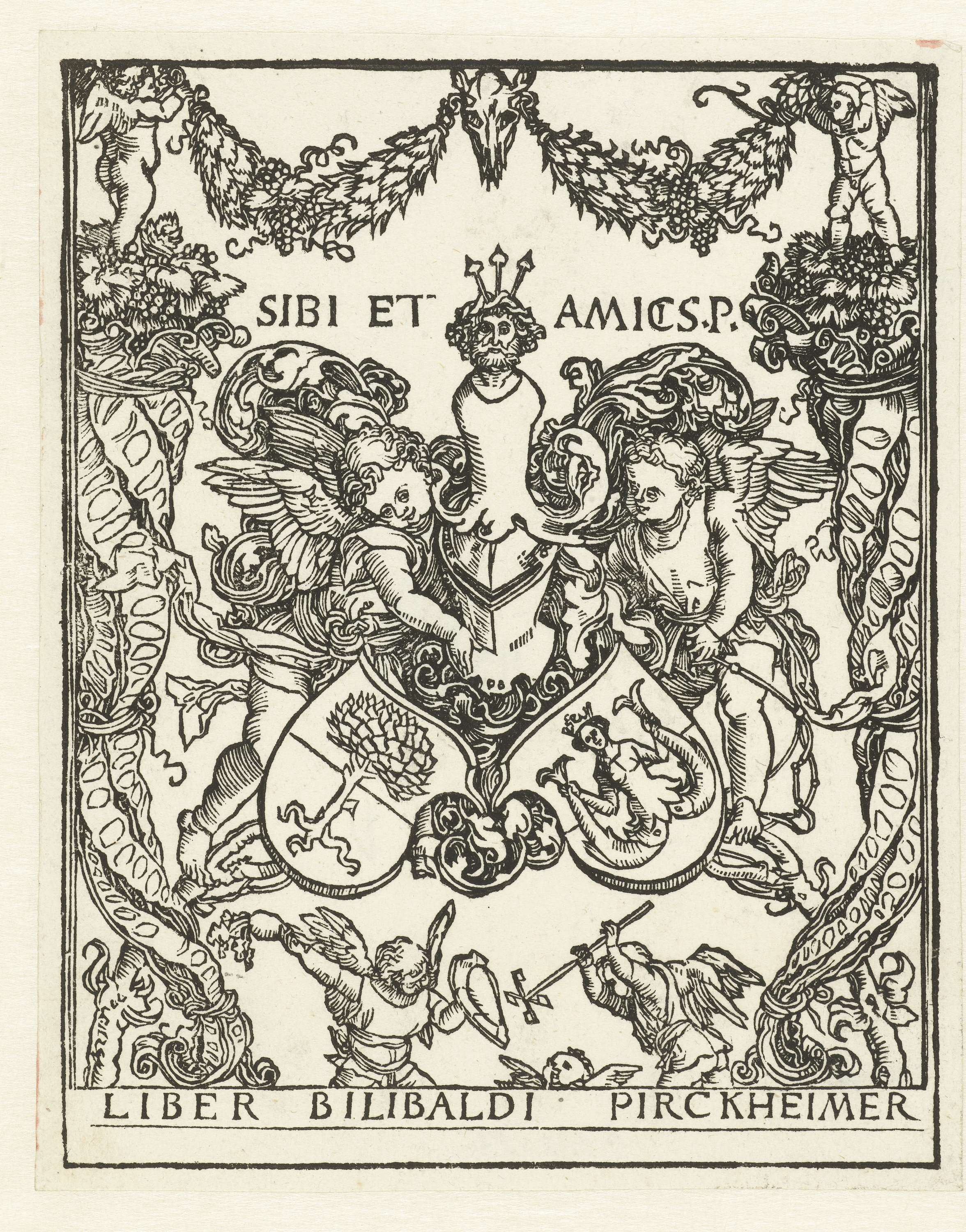 Ex libris Willibald Pirckheimer, by Albrecht Dürer, public domain