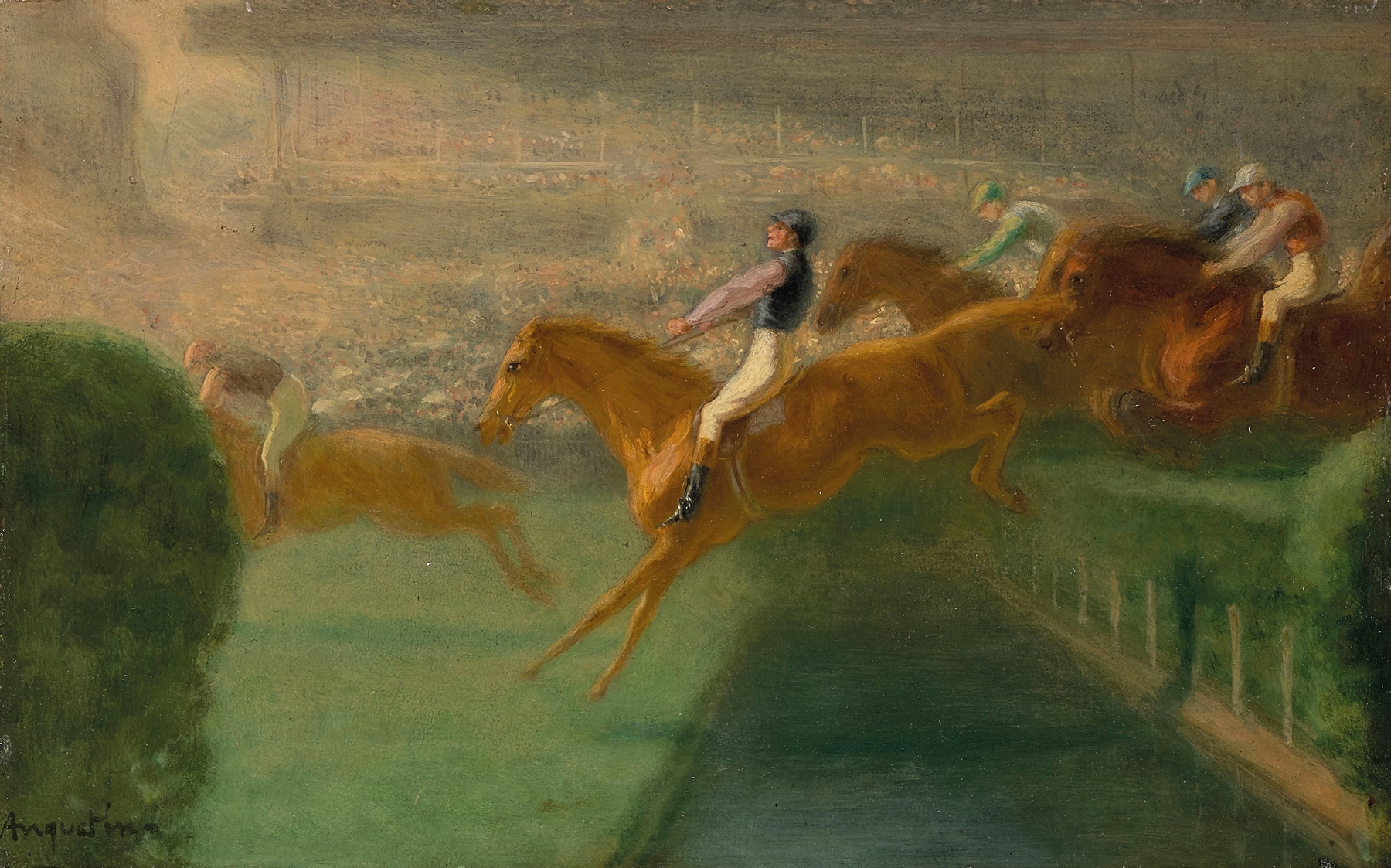Saut d’obstacle, by Louis Anquetin, public domain