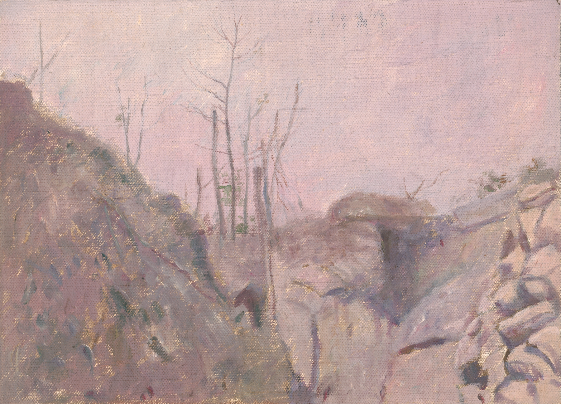 Figurative artwork depicting war and landscape by Dezider Czölder