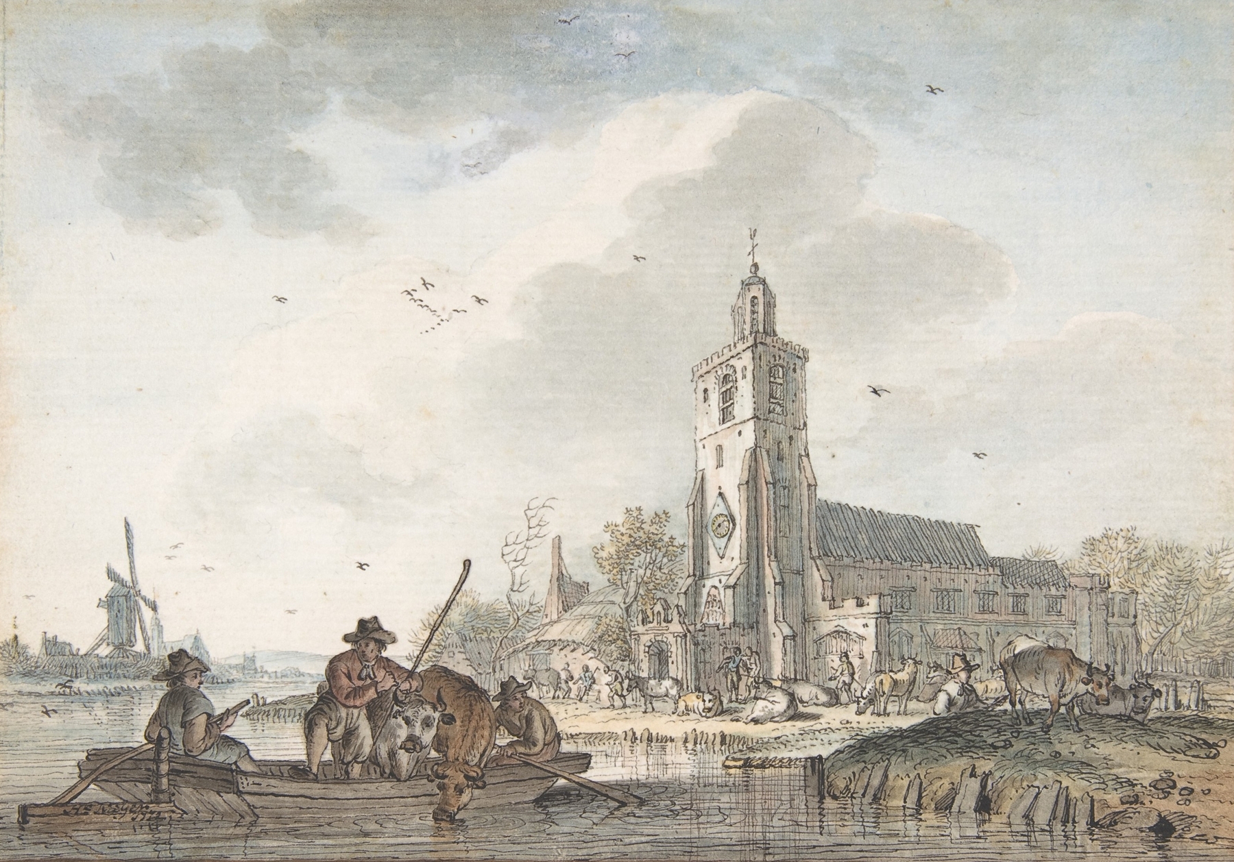 Landscape depicting spring's awakening by Hendrik Meijer, 1772