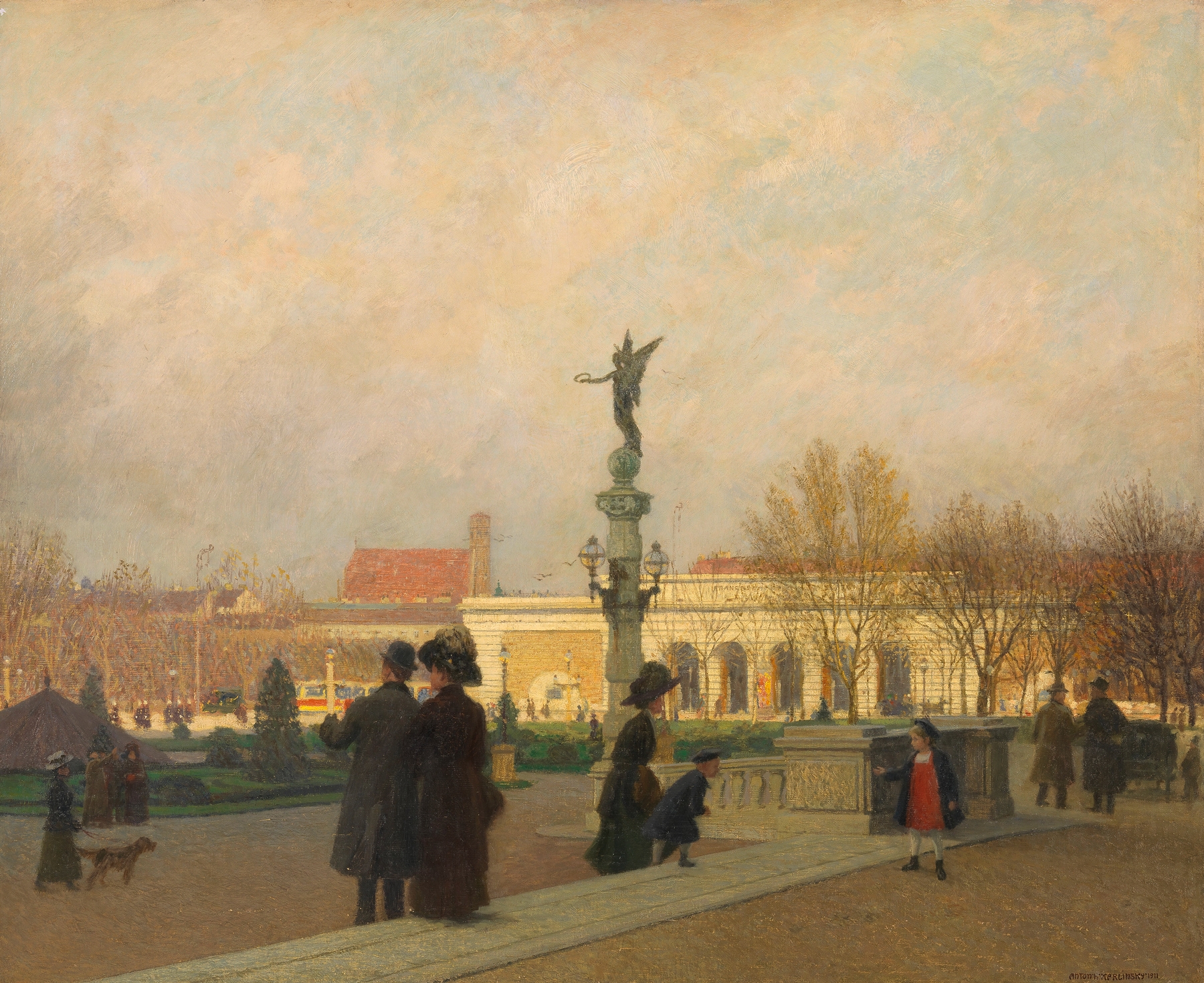 Blick auf das Burgtor (von der Rampe des Kunsthistorischen Hofmuseums), by Anton Hans Karlinsky, public domain