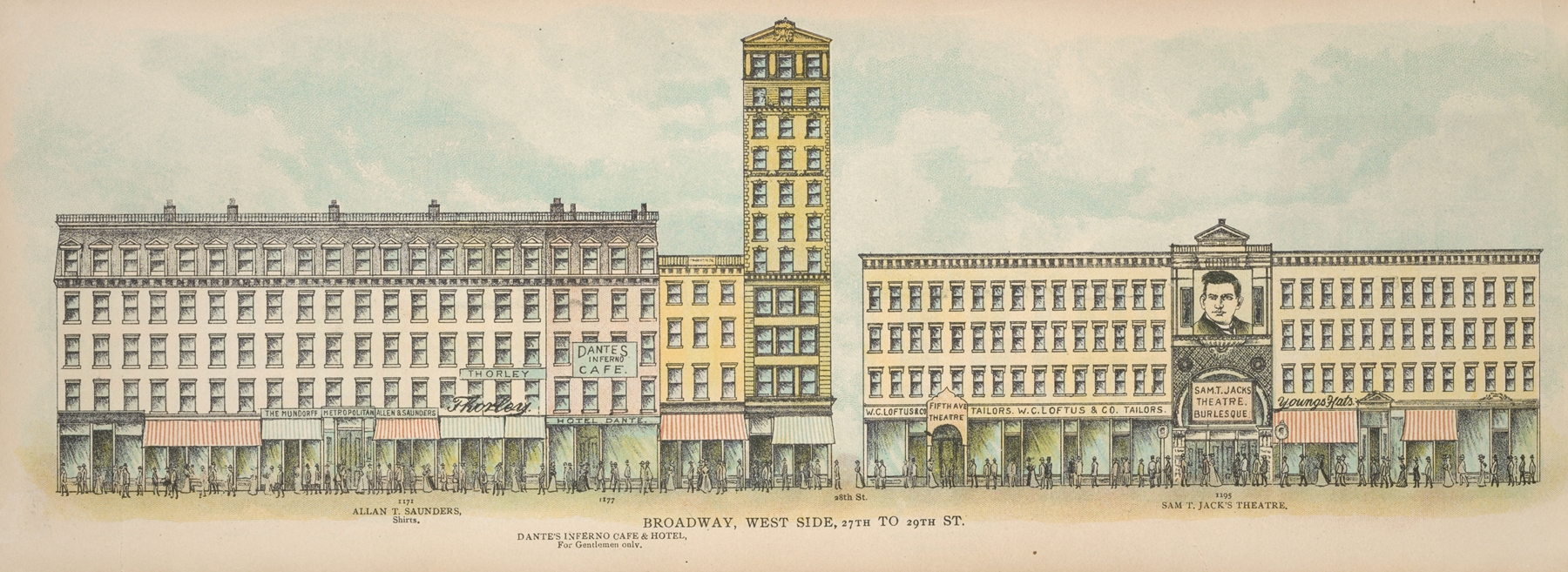 Genre scene depicting city life on Broadway by Mail & Express, unknown medium