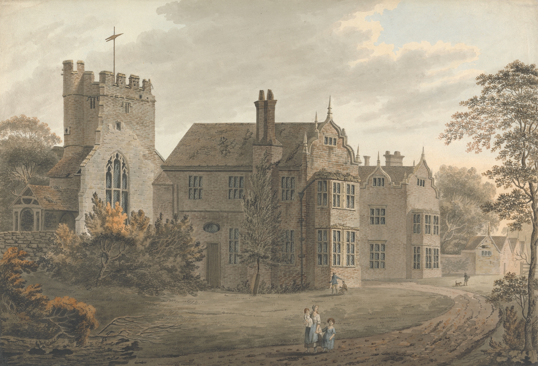 Landscape of Wroxhall, Warwickshire by John Roe, oil painting