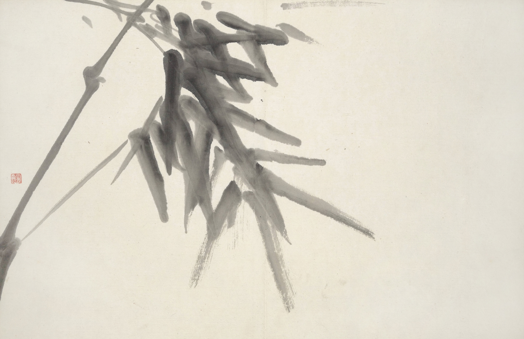 Landscape ink on paper by Hine Taizan depicting solitude and nature.