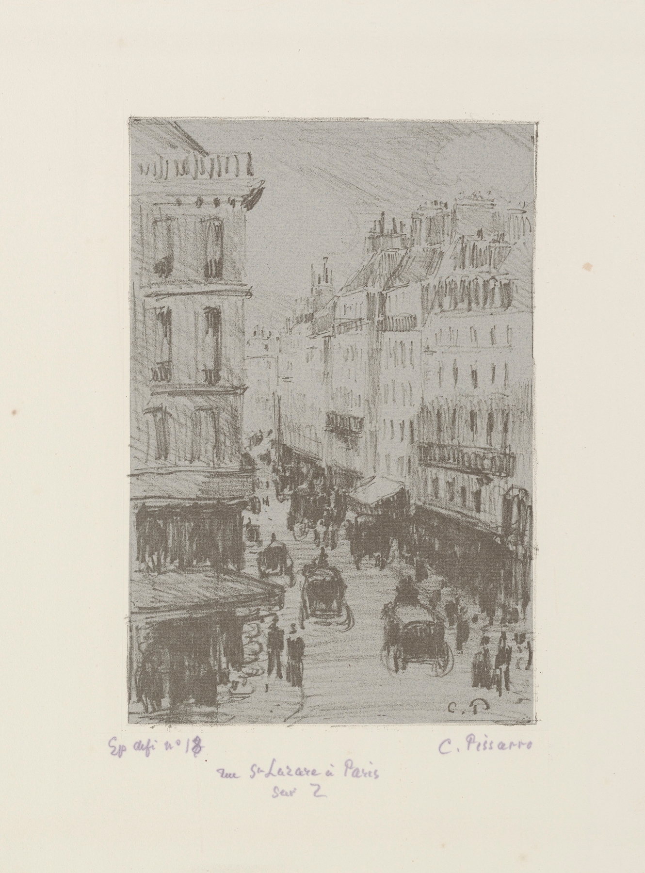 Rue Saint-Lazare, Paris, by Camille Pissarro, public domain