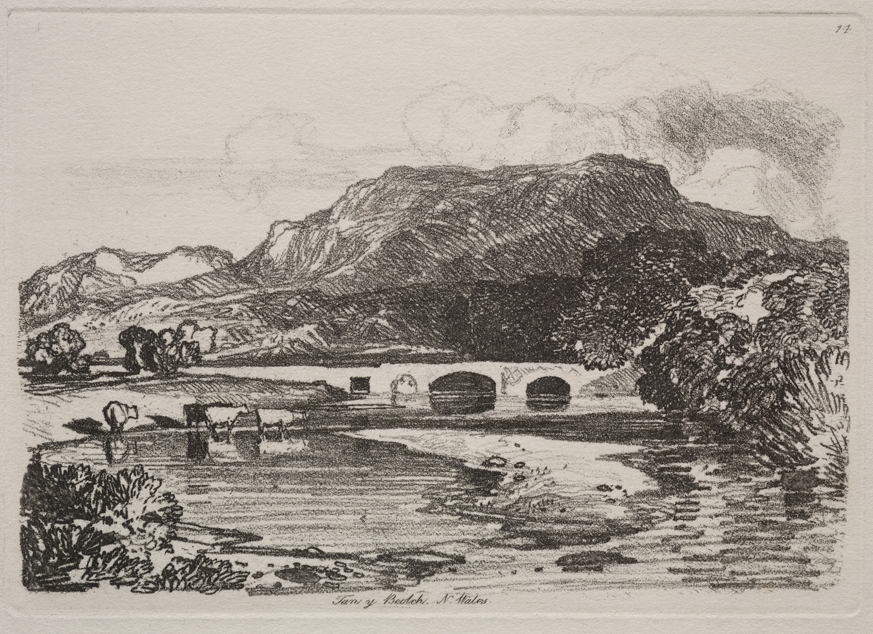 Landscape with a valley and stream by John Sell Cotman, oil painting