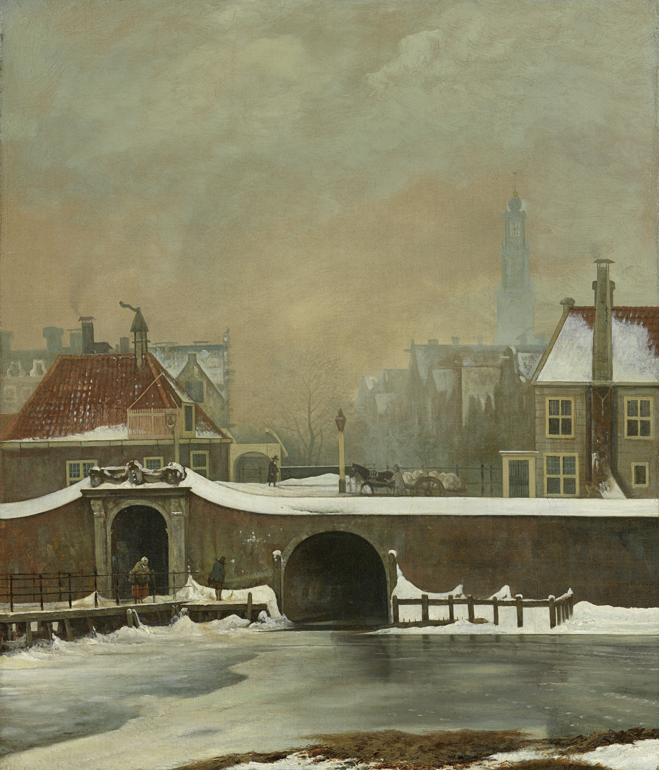 The Raampoortje in Amsterdam, oil on canvas by Wouter Johannes van Troostwijk