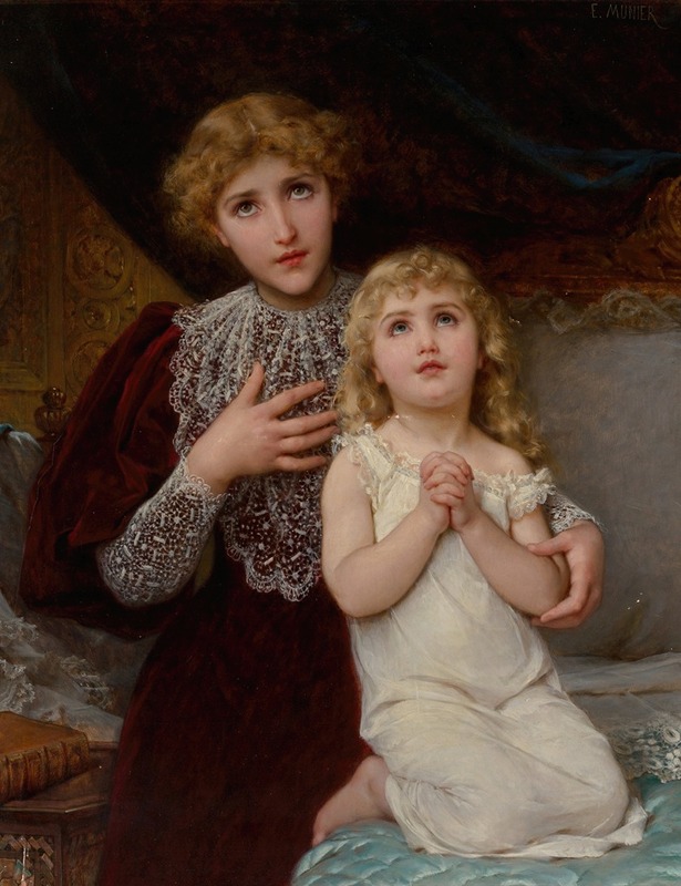 A serene depiction of a young girl in prayer, capturing the essence of faith and innocence.