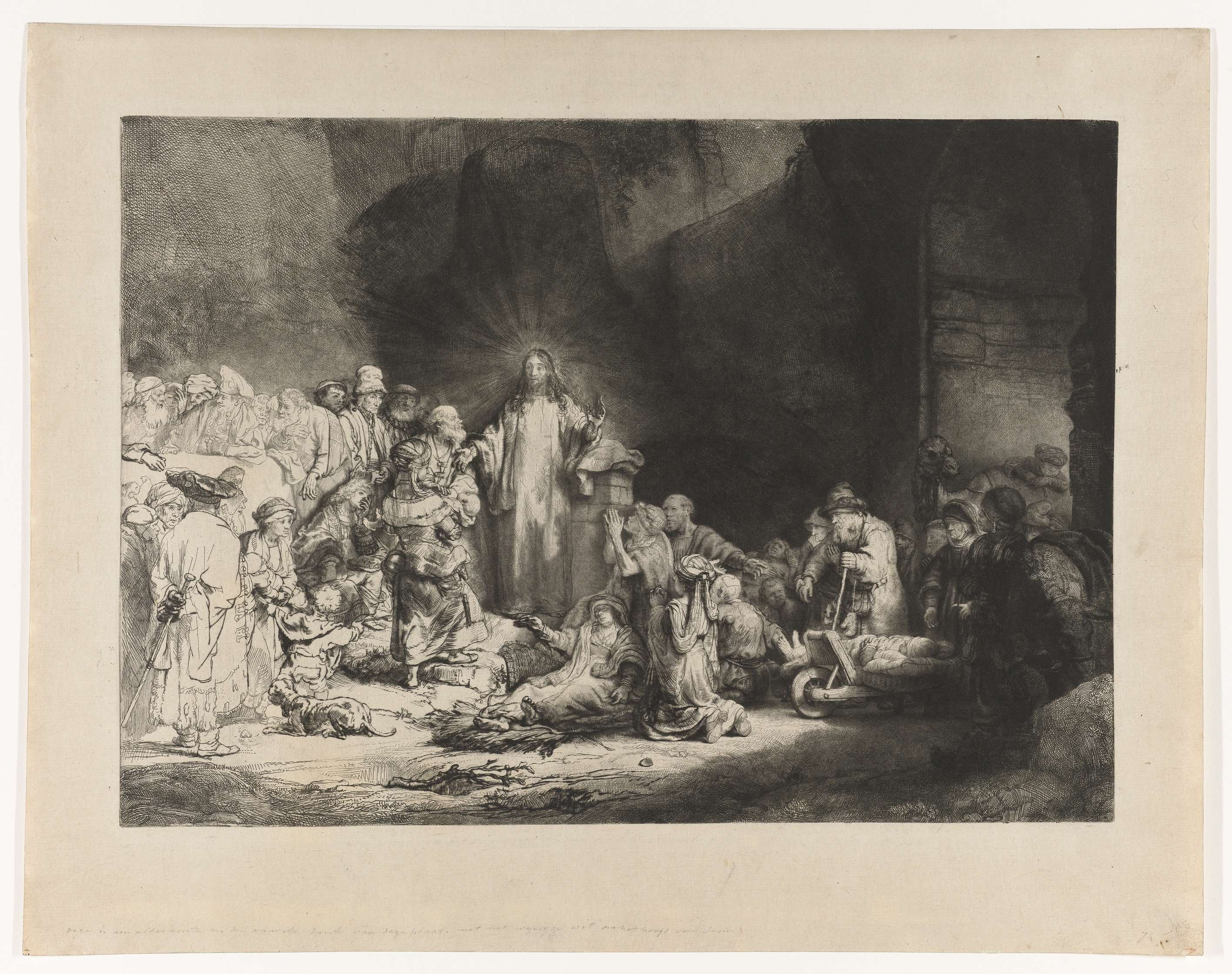 Christ Healing the Sick (‘Hundred Guilder Print’), by Rembrandt van Rijn, public domain