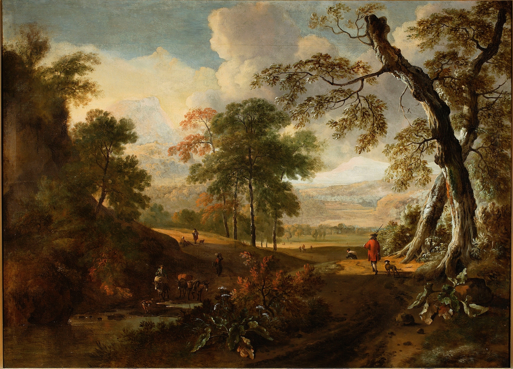 Landscape with a road, by Jan Wijnants, public domain