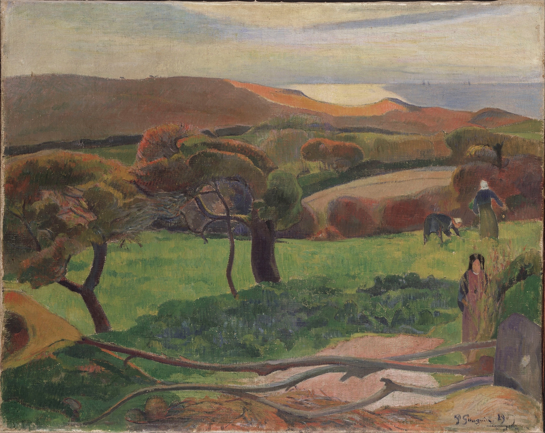 Landscape from Bretagne, by Paul Gauguin, public domain