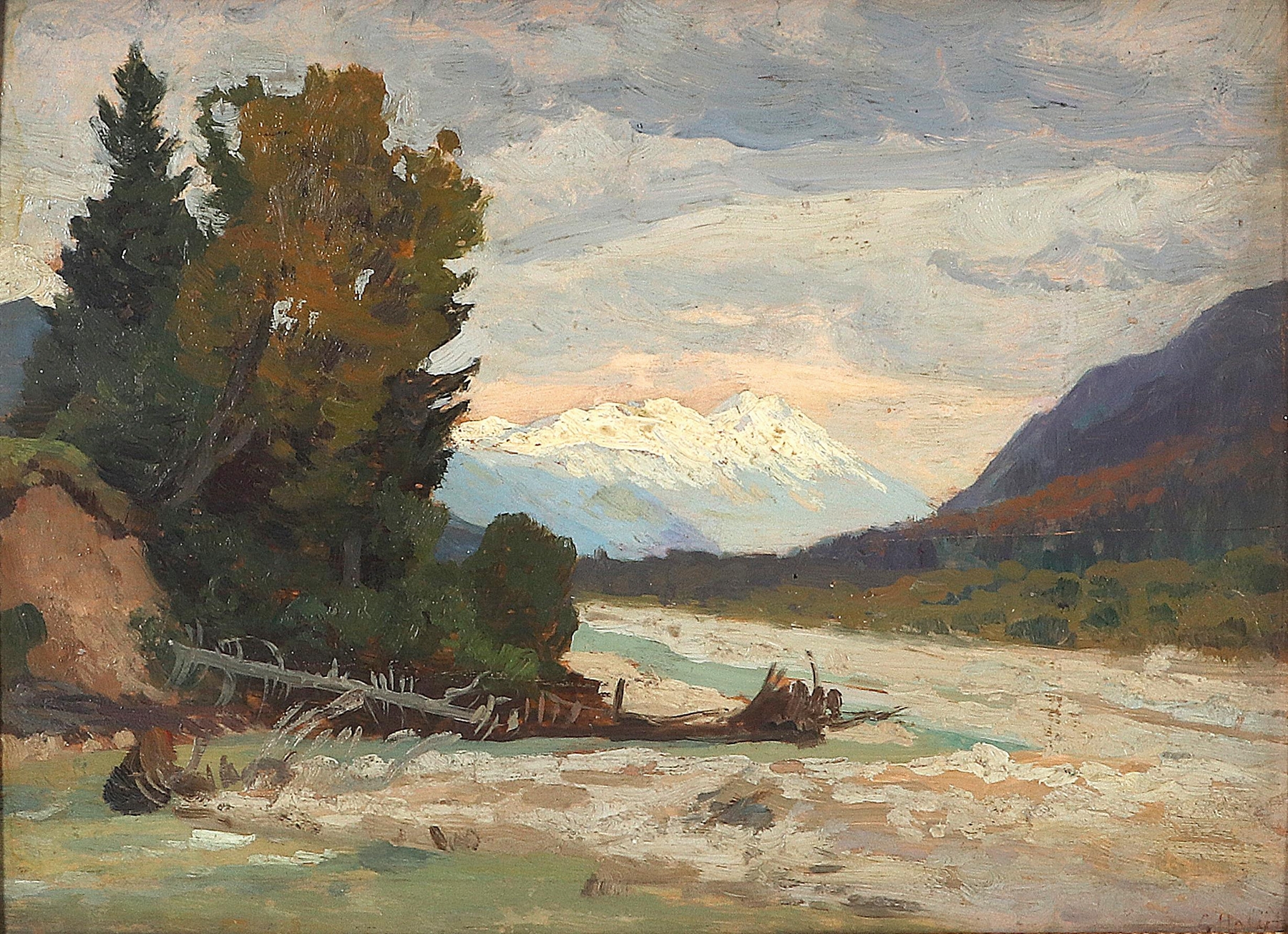 Landscape depicting light across terrain by Georg Holub