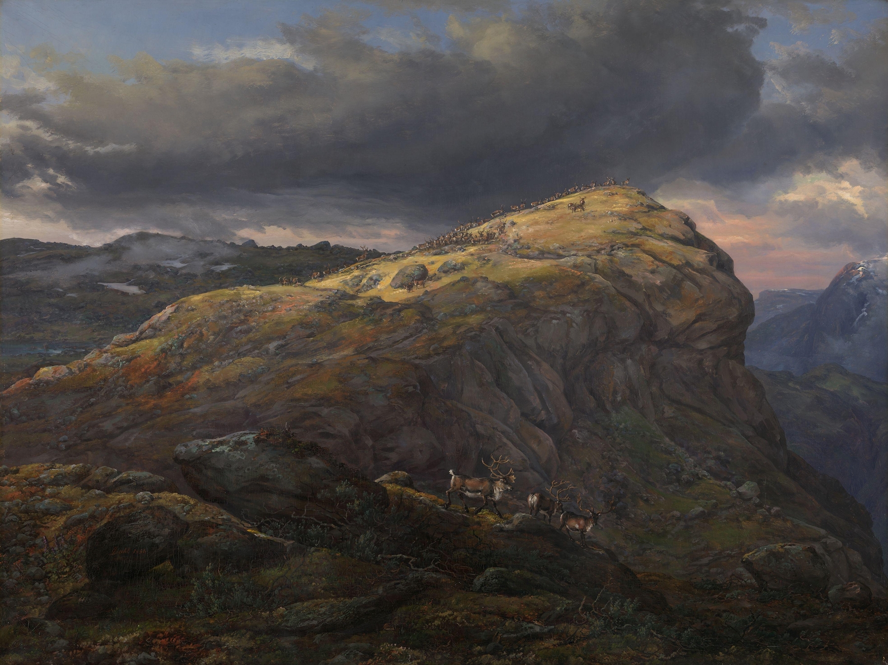 Stugunøset at Filefjell, by Johan Christian Dahl, public domain