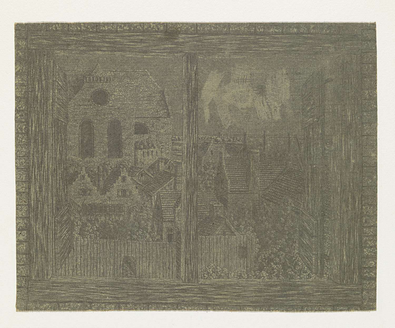 View through the Window of Segers’ House toward Noorderkerk, by Hercules Segers, public domain