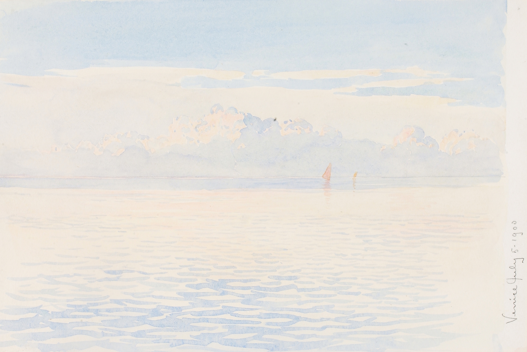 Venice II by George Elbert Burr, oil painting depicting water reflections and architecture.