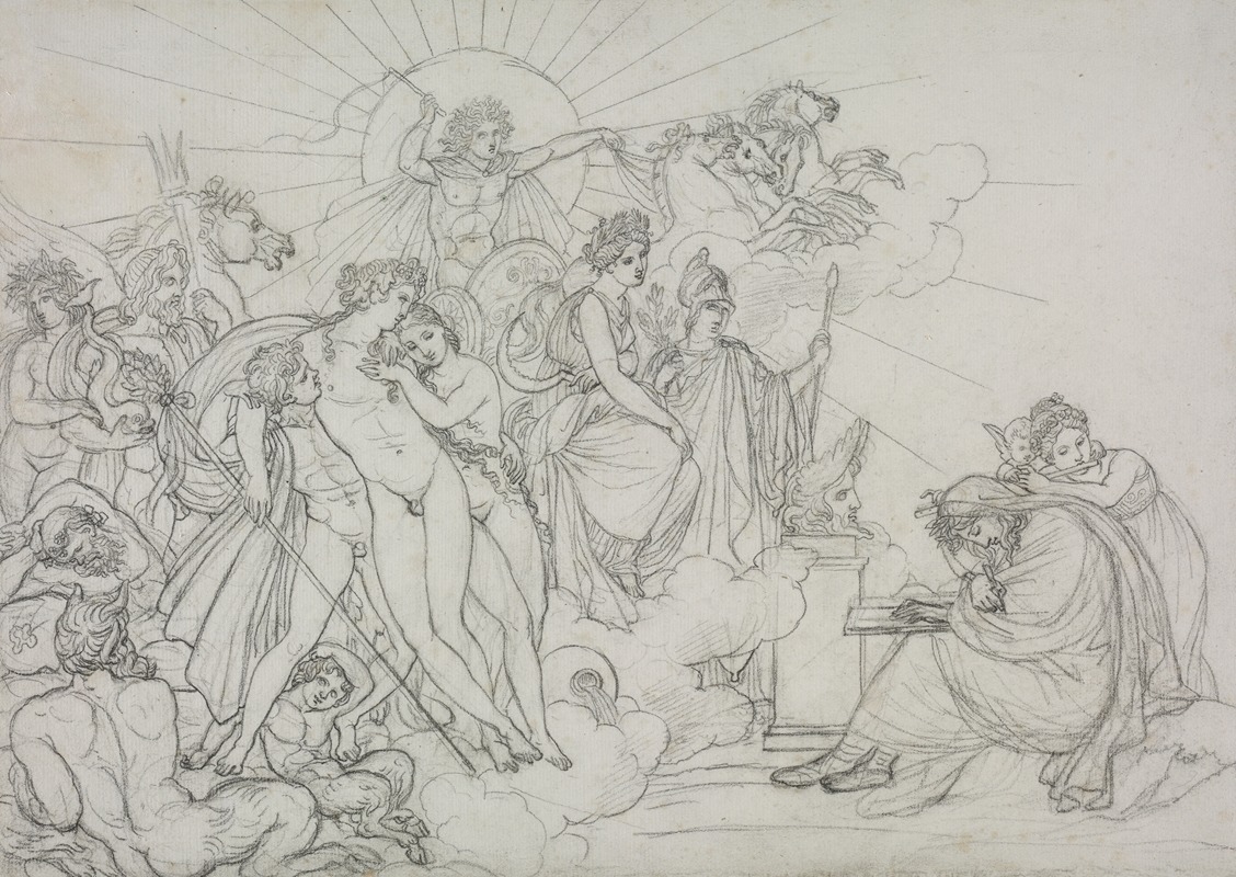 A painting depicting divine figures associated with agriculture.