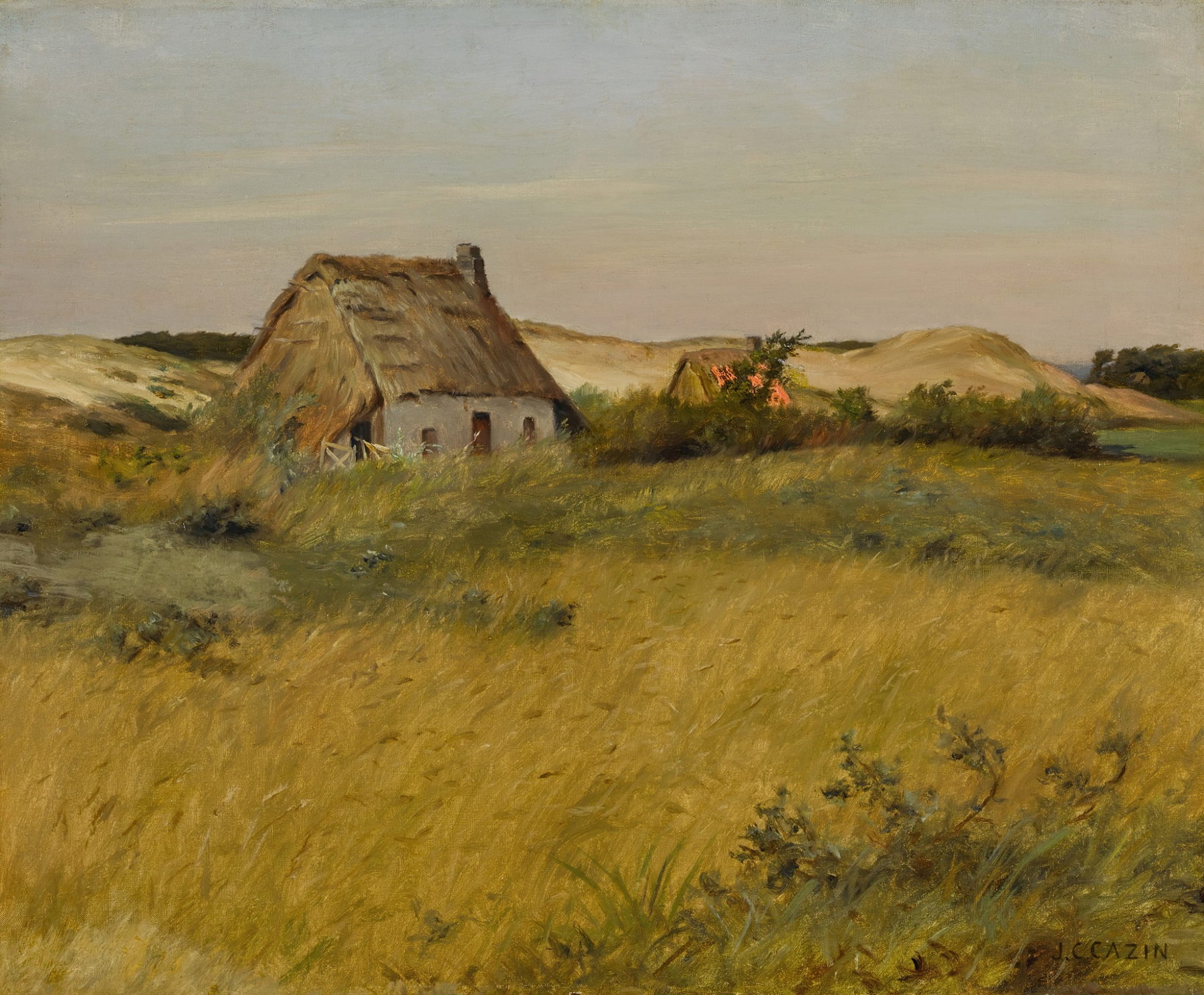 Landscape at twilight with shadows and flora by Jean Charles Cazin, medium unknown