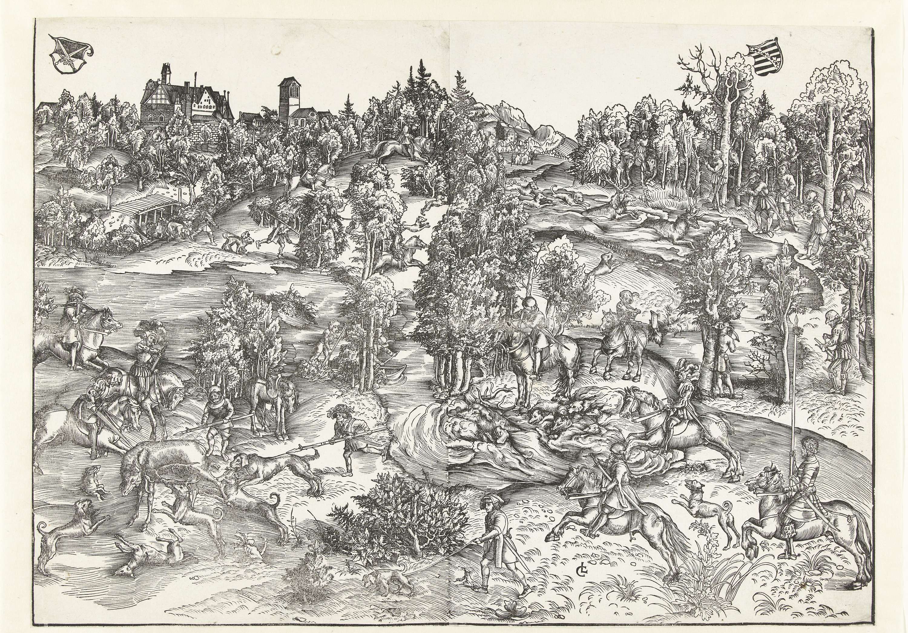 Hertenjacht van het keurvorstelijk hof van Saksen, by Lucas Cranach (I), public domain