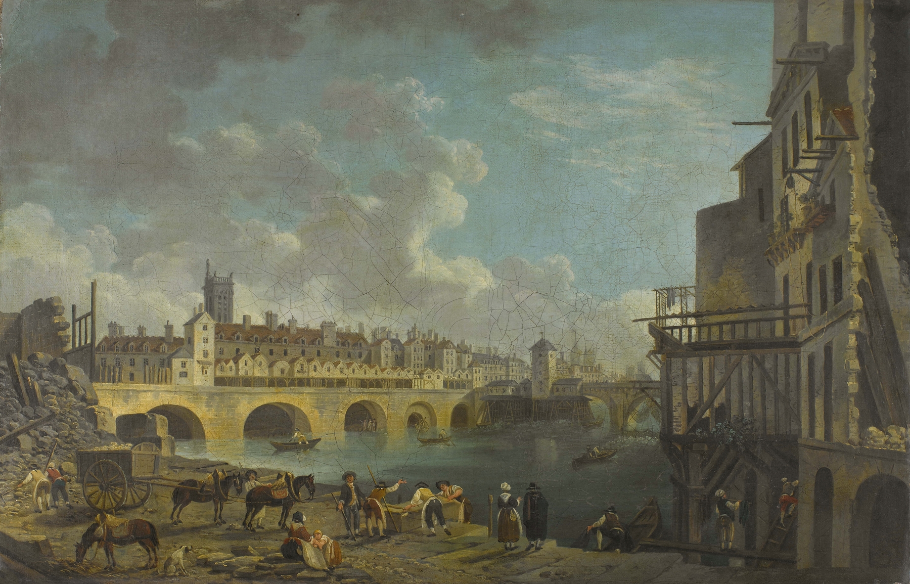 Landscape with ruins and a river by Pierre-Antoine Demachy, 1788