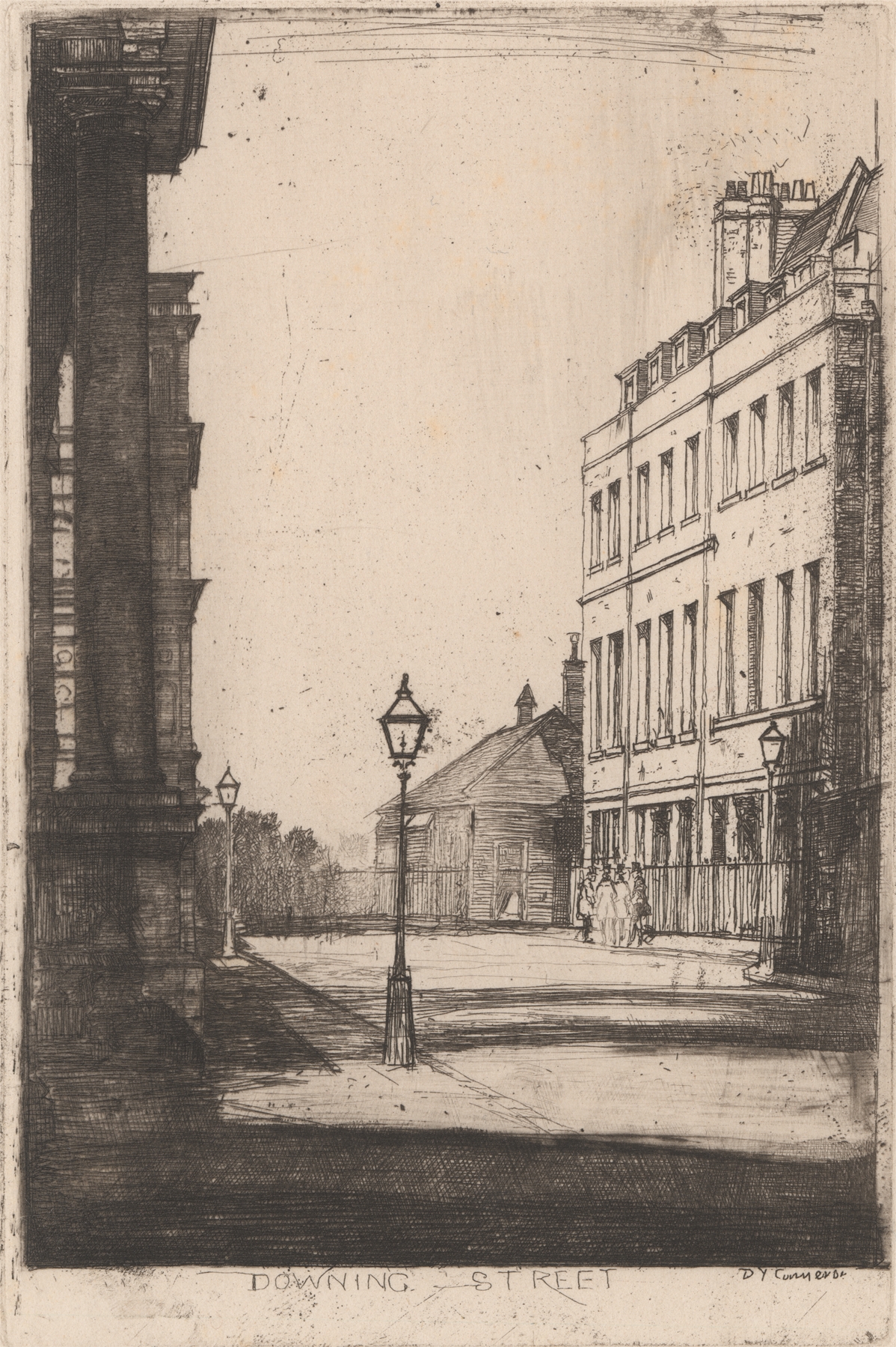 Downing Street, by David Young Cameron, public domain