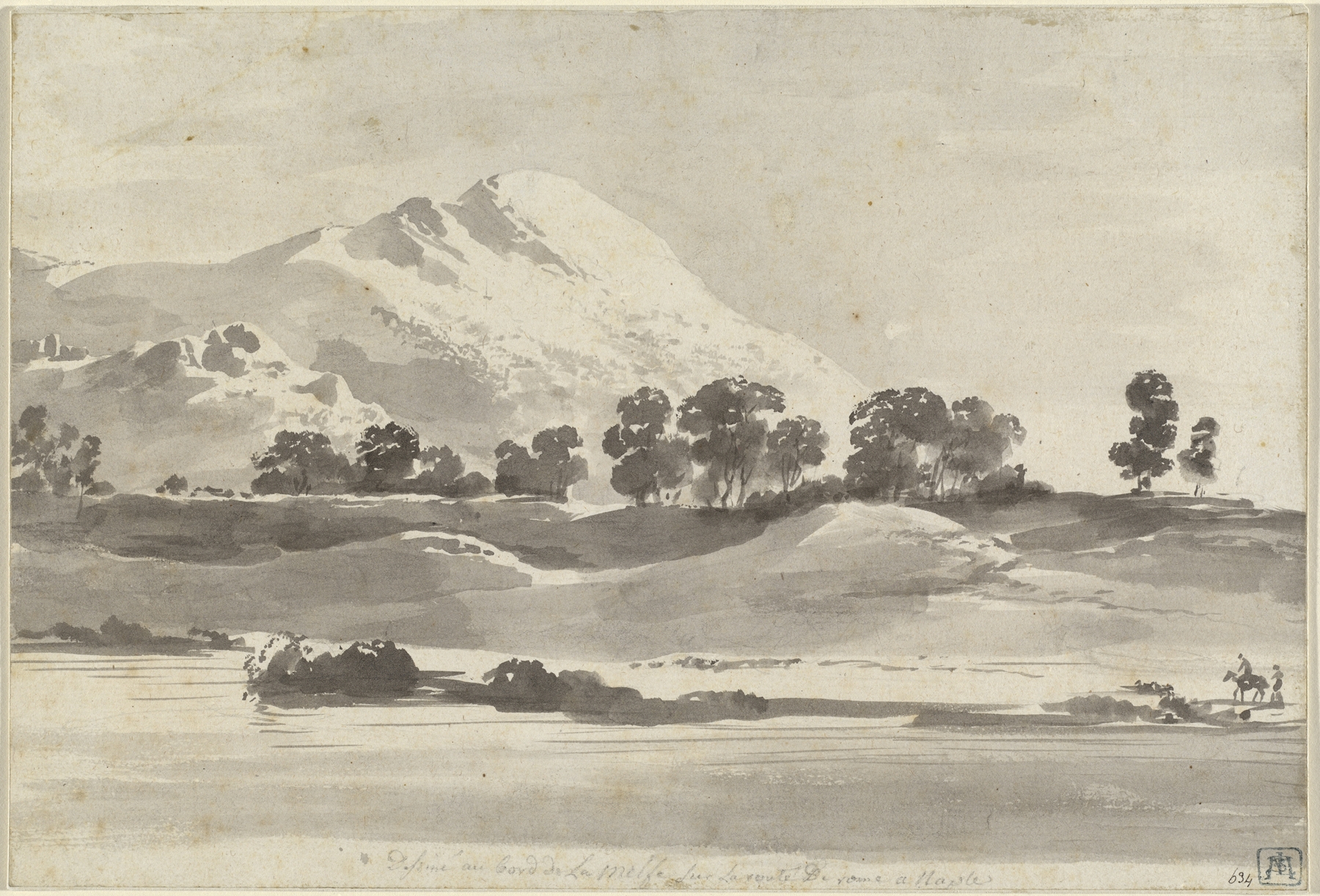 Landscape featuring Mount Cairo and the Melfa River by Jean-Jacques de Boissieu, unknown medium