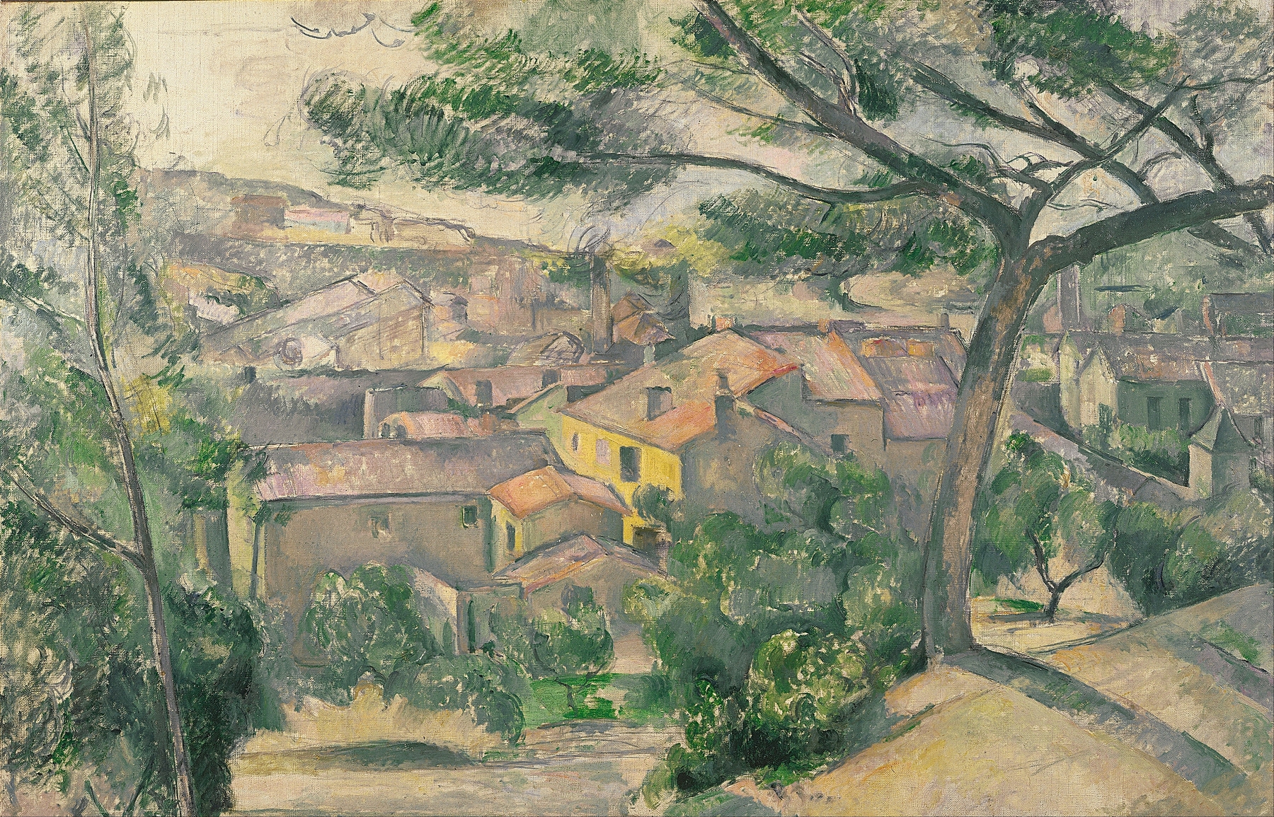 Morning View of L’Estaque Against the Sunlight, oil on canvas by Paul Cezanne