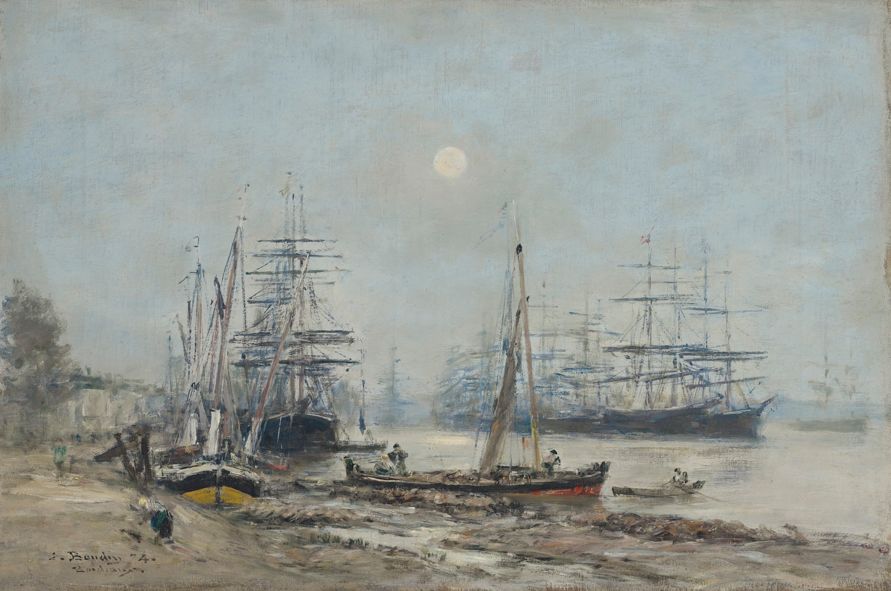 Bordeaux. Trois-Mâts dans le Port, by Eugène Boudin, public domain