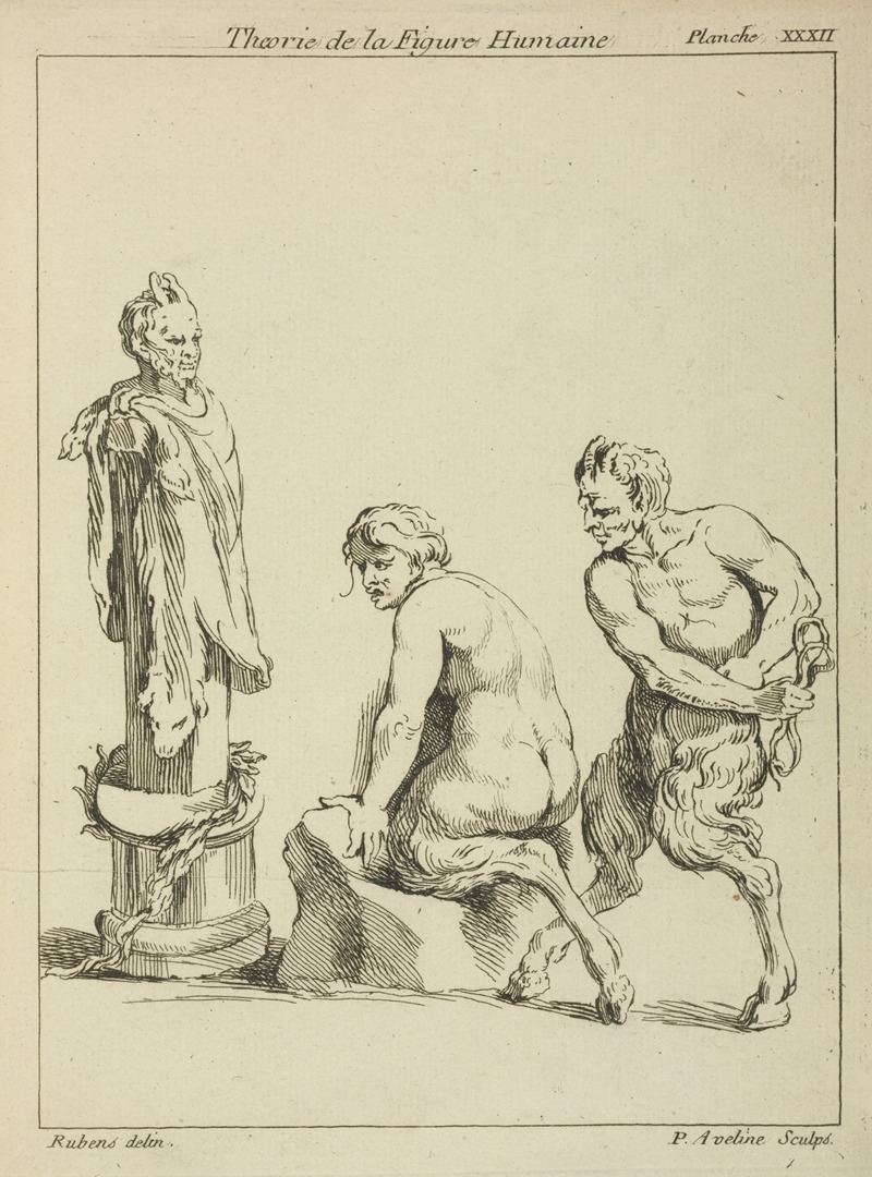 A painting depicting two satyrs and the head of a satyr by Peter Paul Rubens.