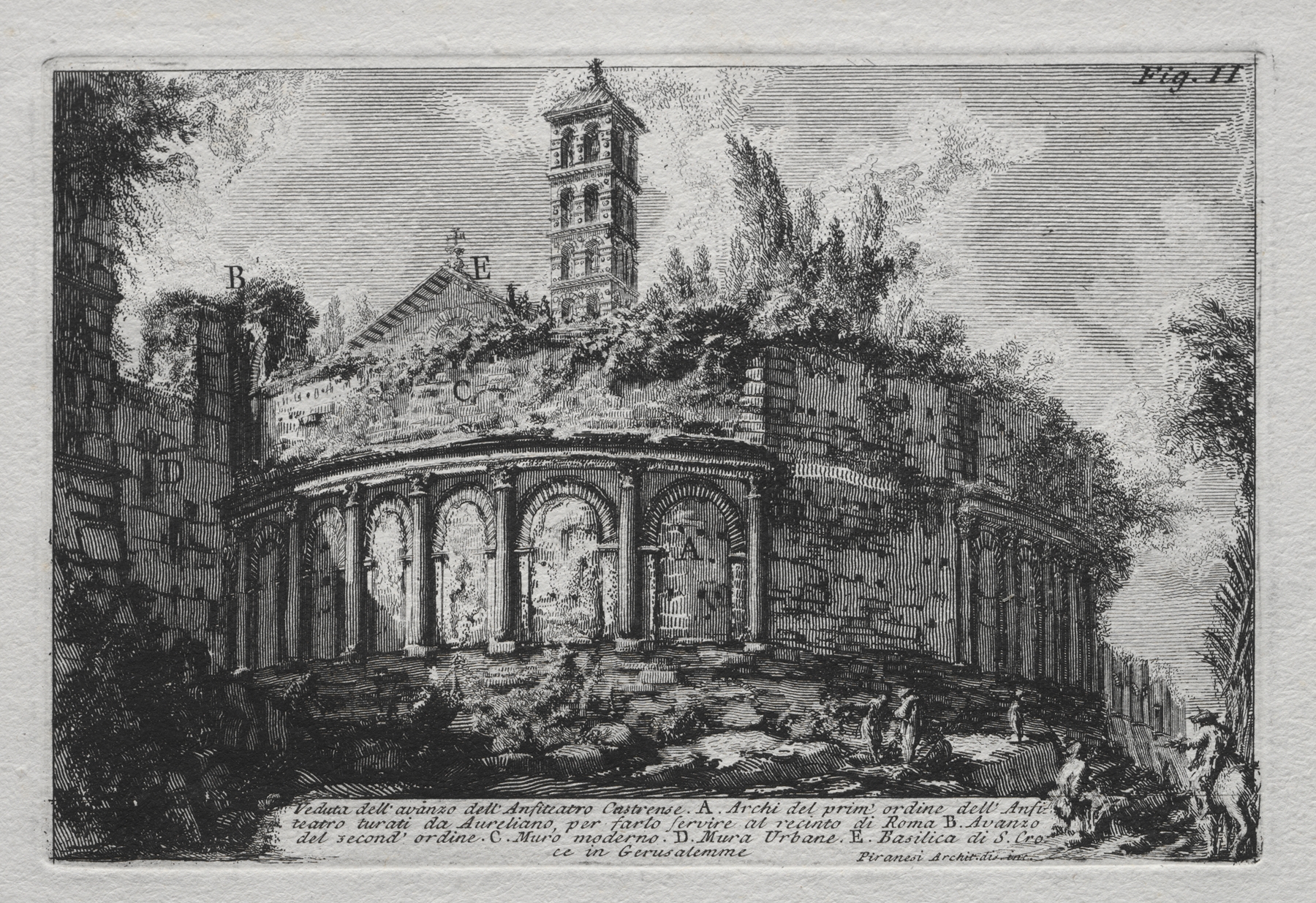 Veduta dell’avanzo dell’Anfiteatro Castranse, by Giovanni Battista Piranesi, public domain