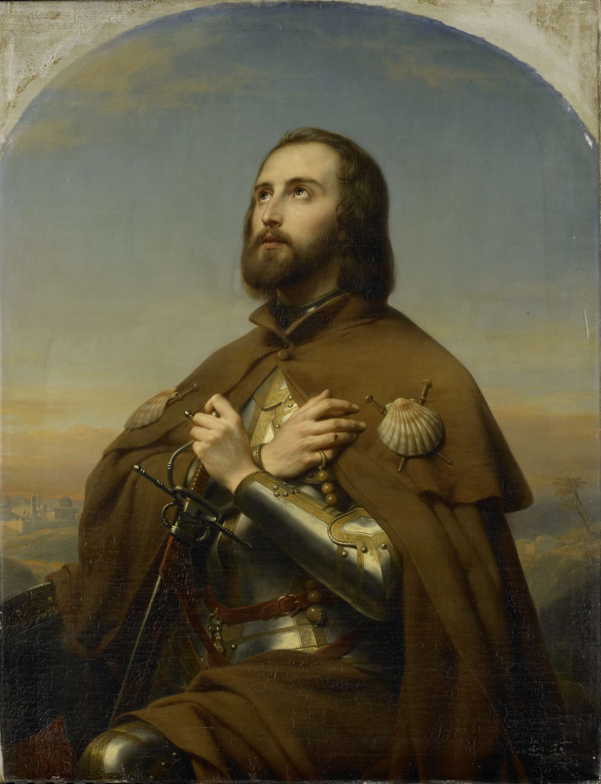 Eberhard, a pilgrim in the Holy Land, oil painting by Nicaise De Keyser
