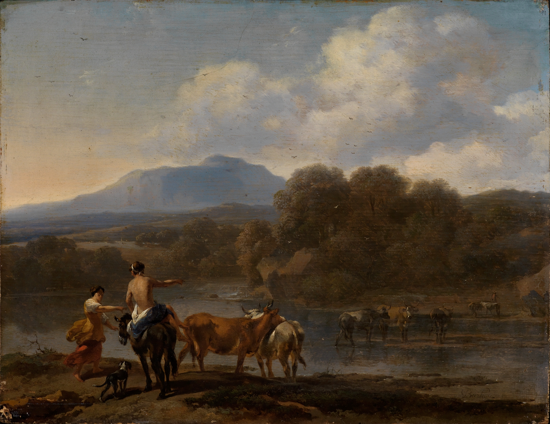 Furt in südlicher Landschaft, by Nicolaes Pietersz Berchem, public domain