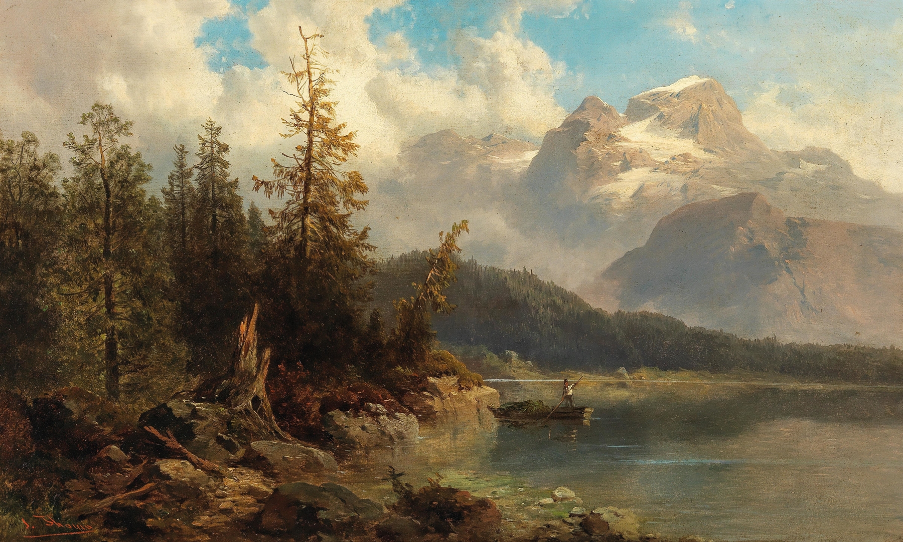 Lake Gosau with the Dachstein, by Josef Thoma, public domain