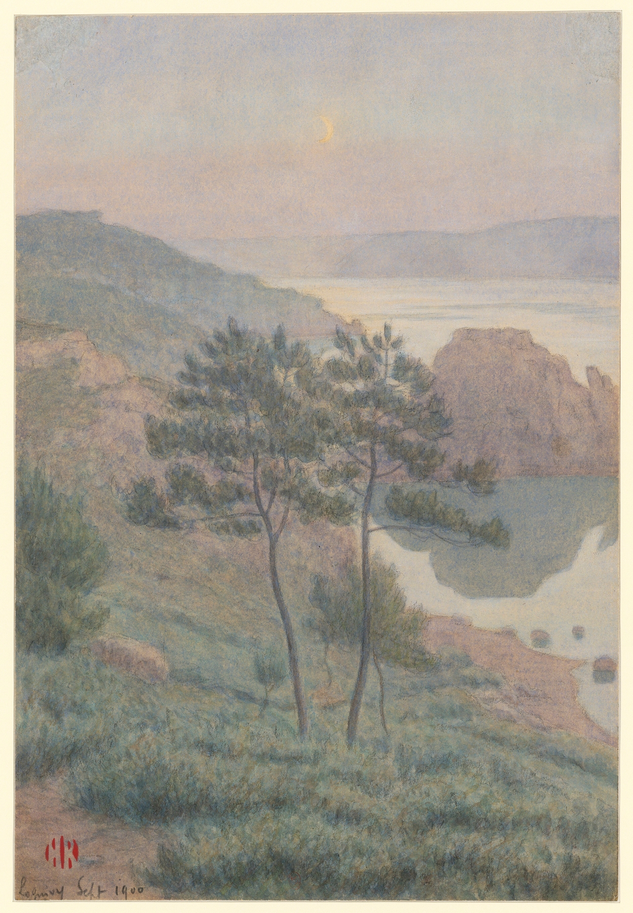 Landscape with mist and fog, oil painting by Henri Rivière