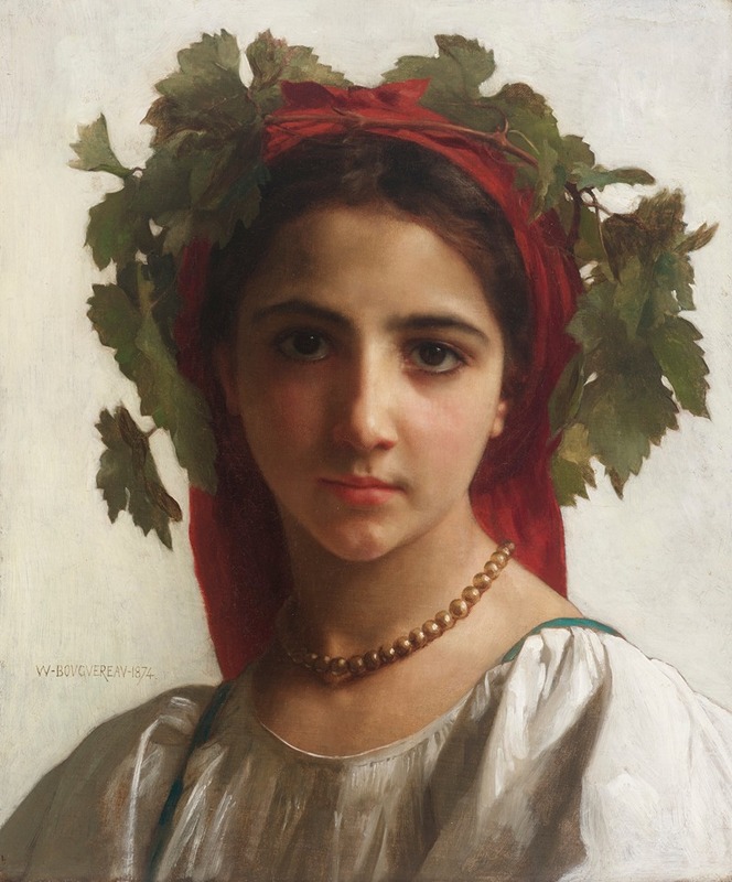 Jeune fille couronnée de pampres by William Bouguereau
