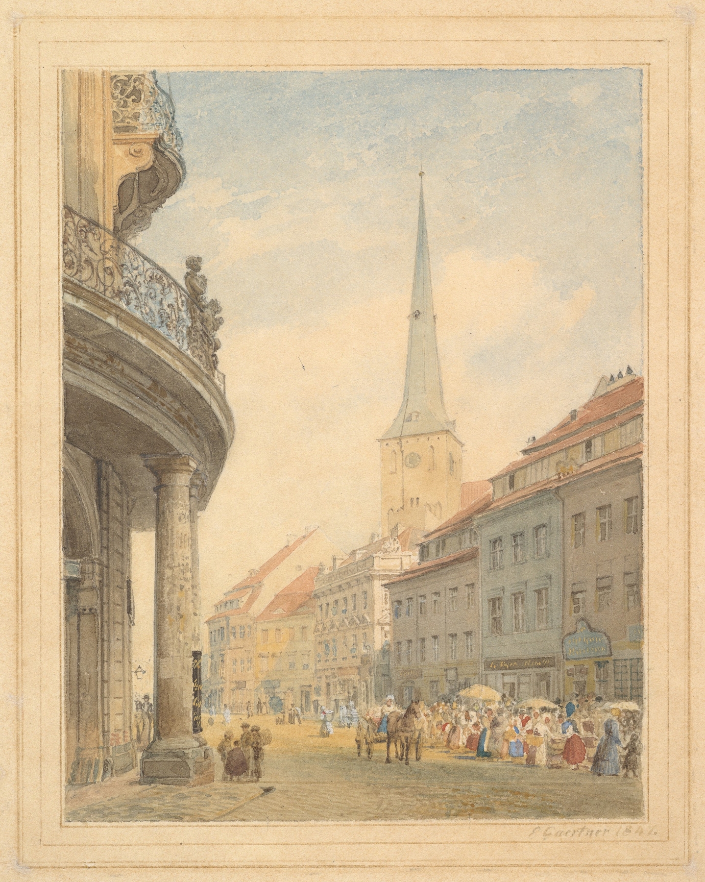 View of Berlin with the Ephraim Palais, oil painting by Eduard Gaertner