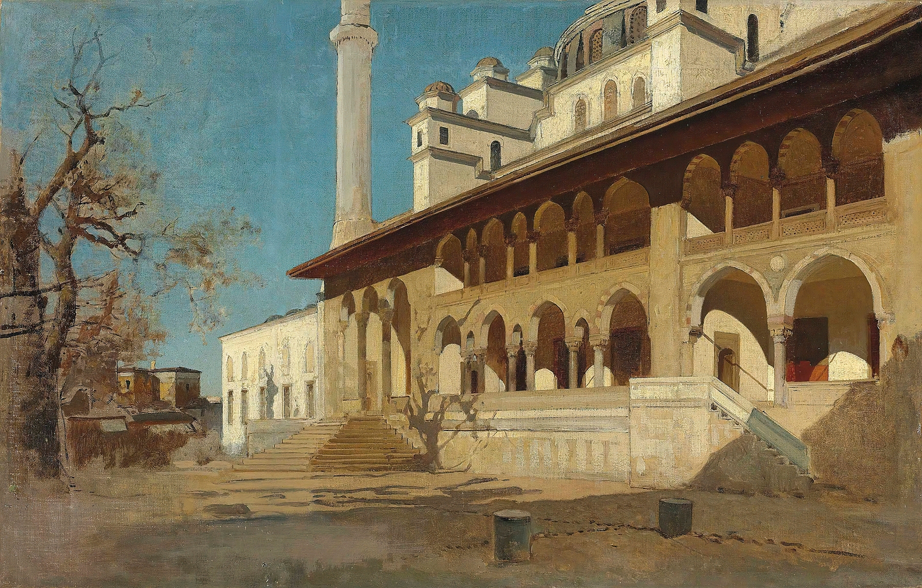 Yeni Cami Mosque, Constantinople, by Alberto Pasini, public domain