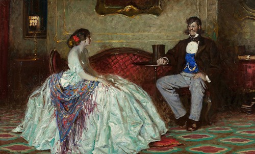Dean Cornwell's 'The Dark Fleece' captures a moment of tension and emotion.