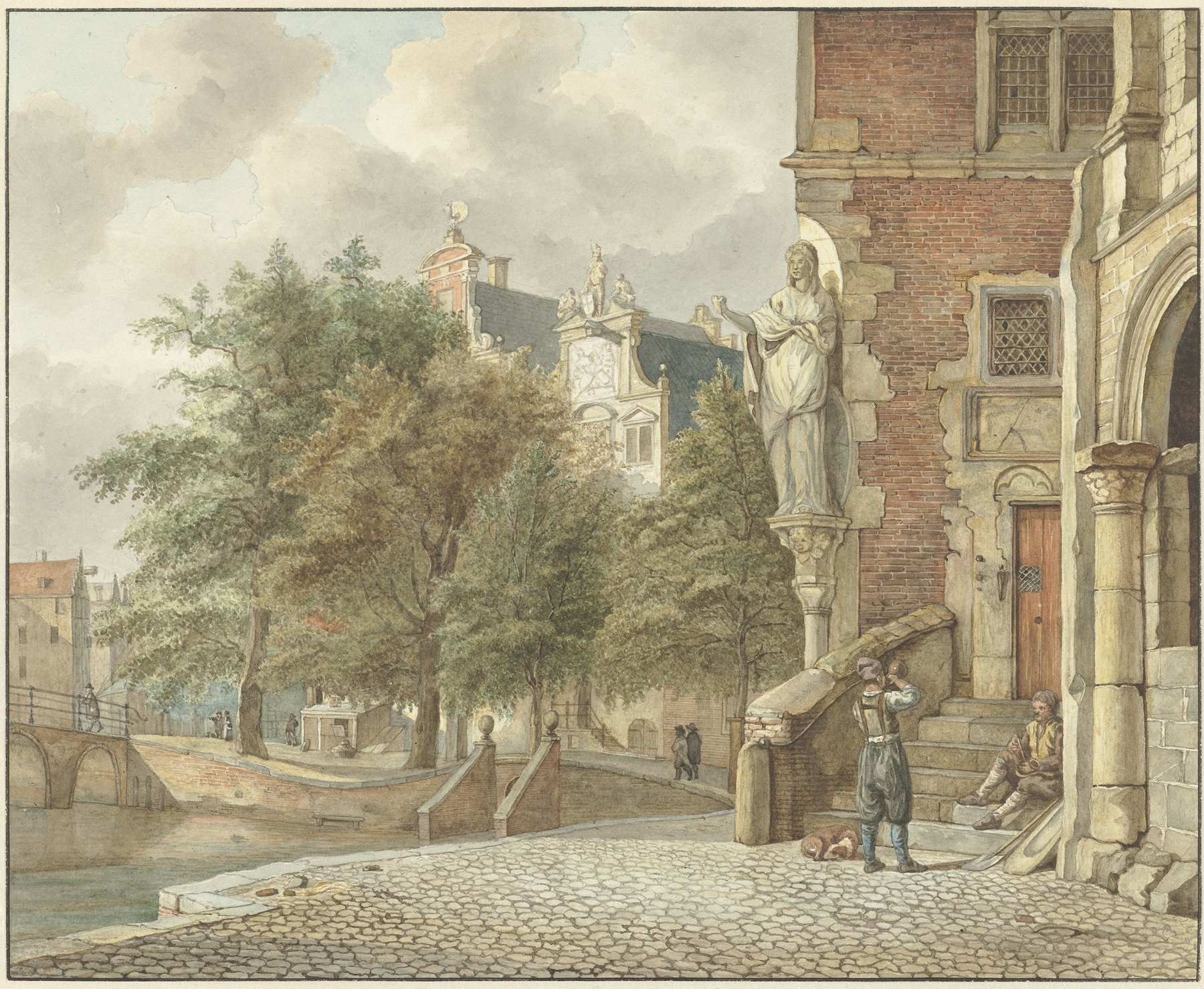 Gezicht op een stadsgracht after Jan van der Heyden, by Reinier Vinkeles, public domain