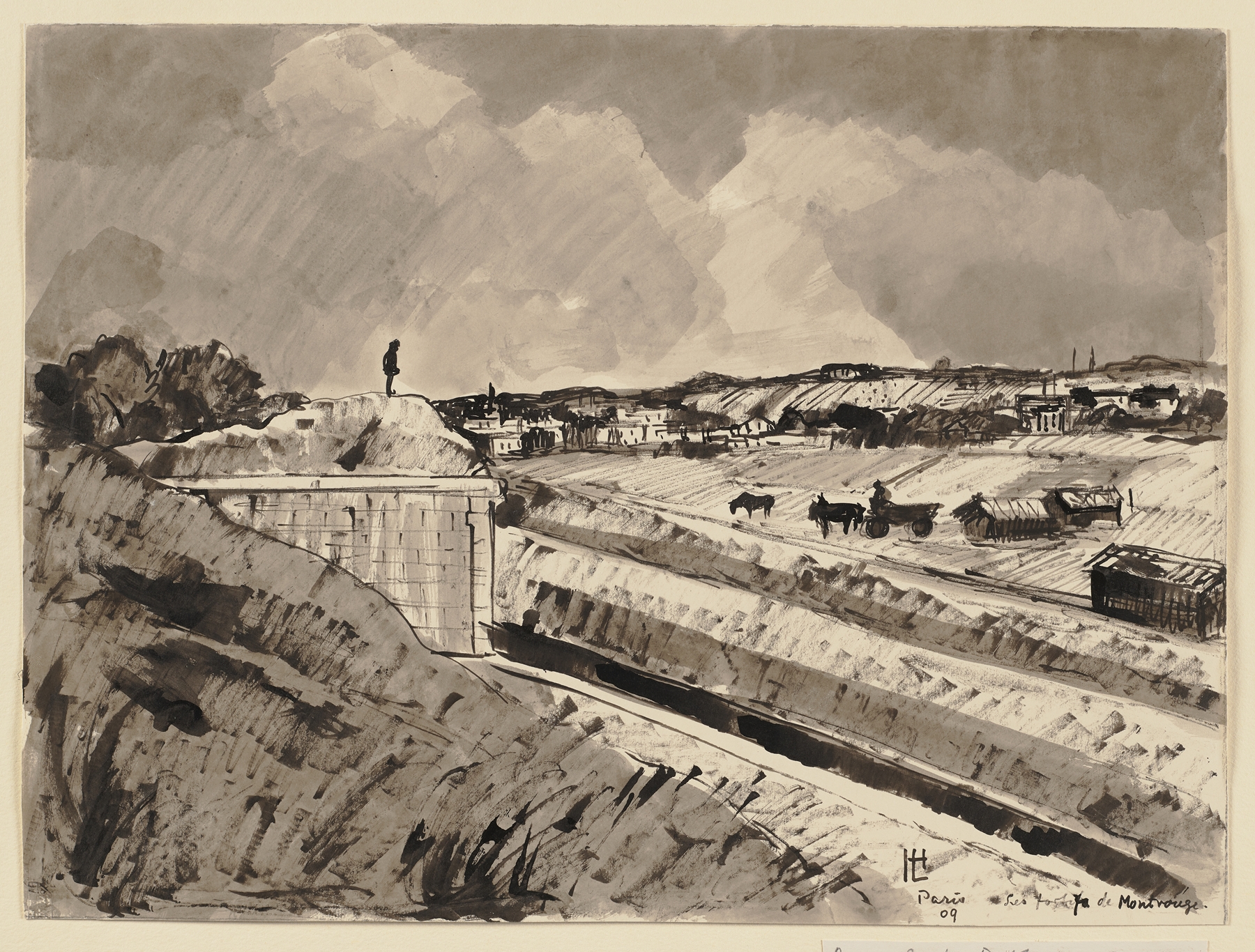Les Fortification de Montrouge by Hermann Lismann, oil on canvas depicting city fortifications.